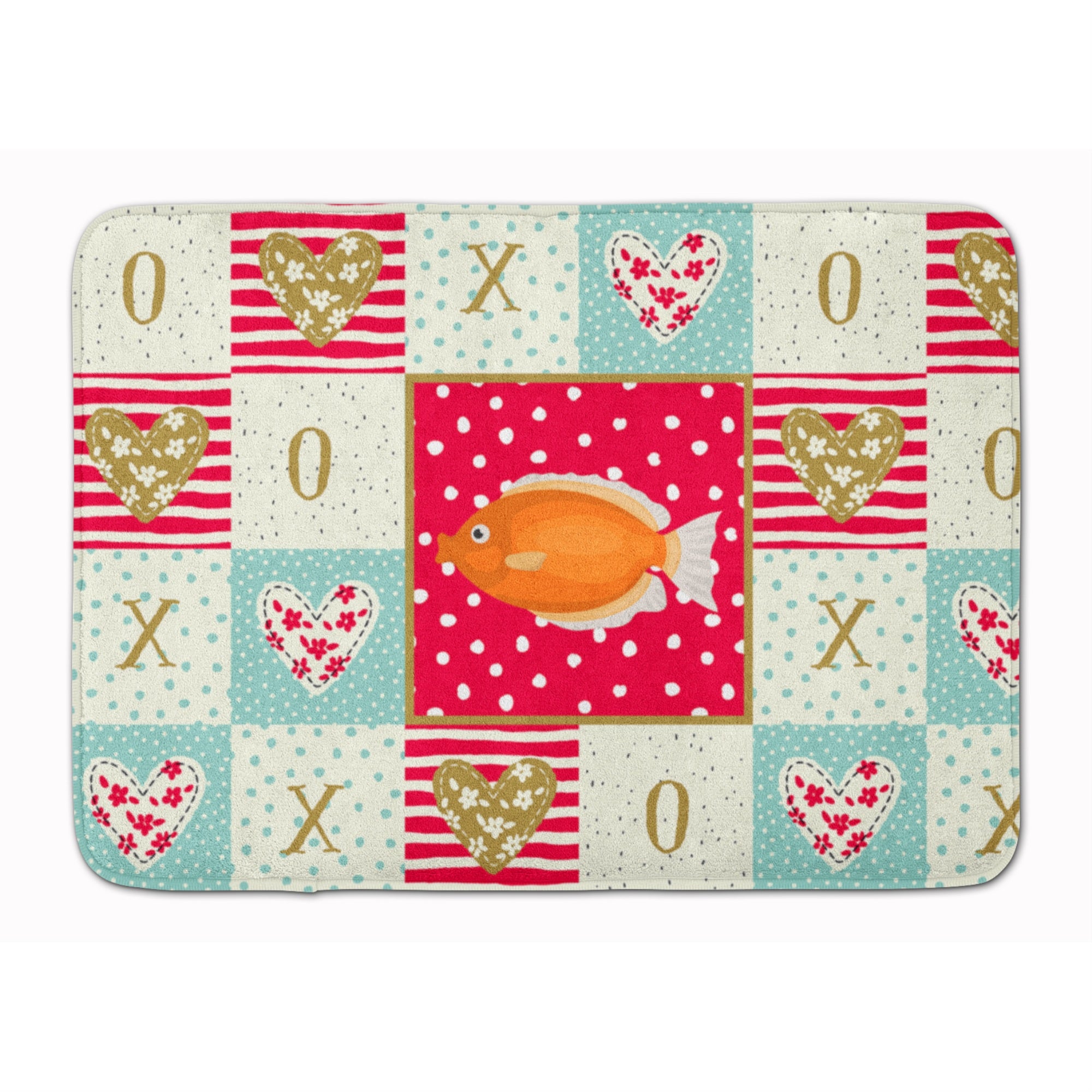 'Caroline'S Treasures Kissing Gourami Love Machine Washable Memory Foam Mat Doormats, Multicolor''
