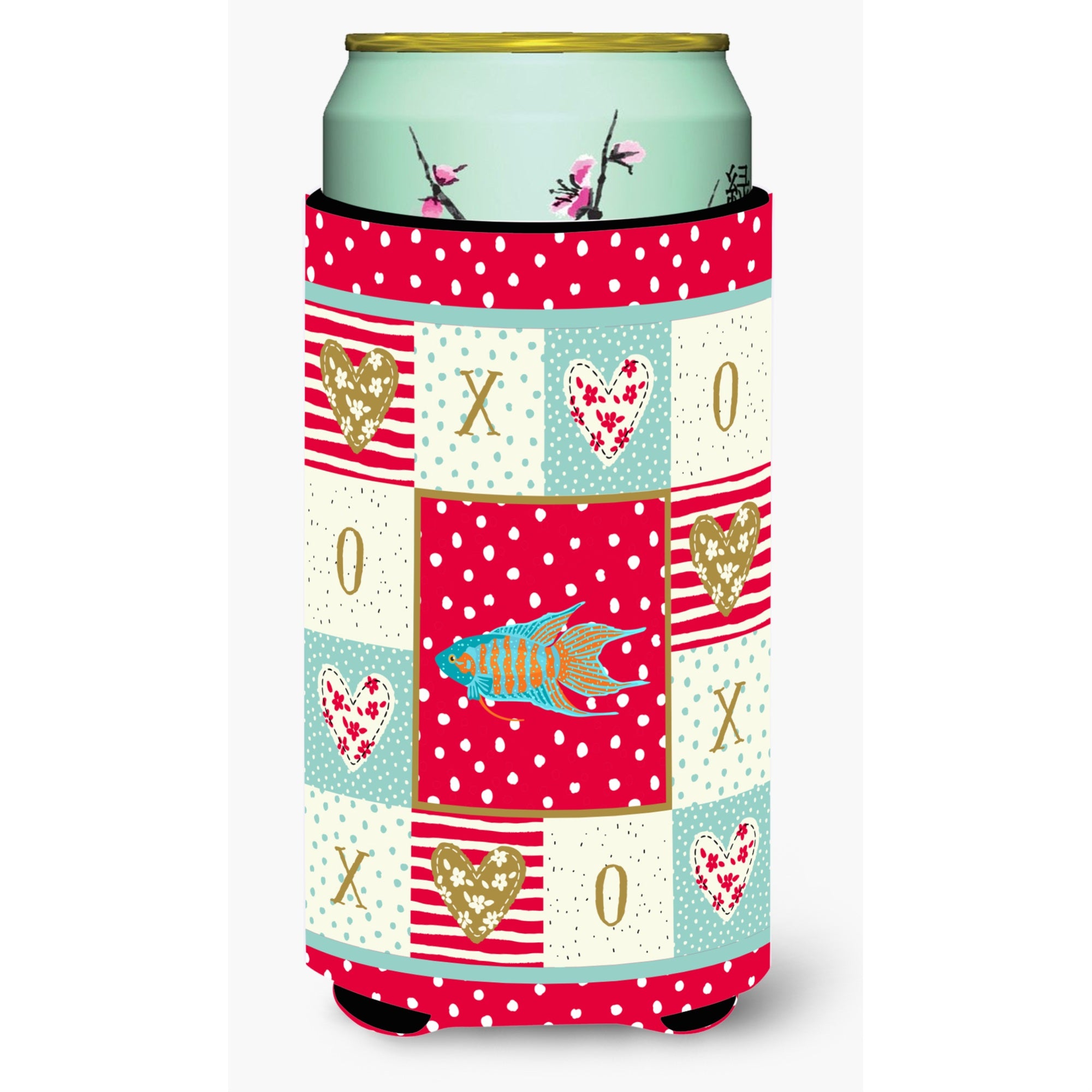Carolines Treasures Ck5491Tbc Paradise Fish Love Tall Boy Insulator Hugger Cold-Beverage-Koozies, Multicolor