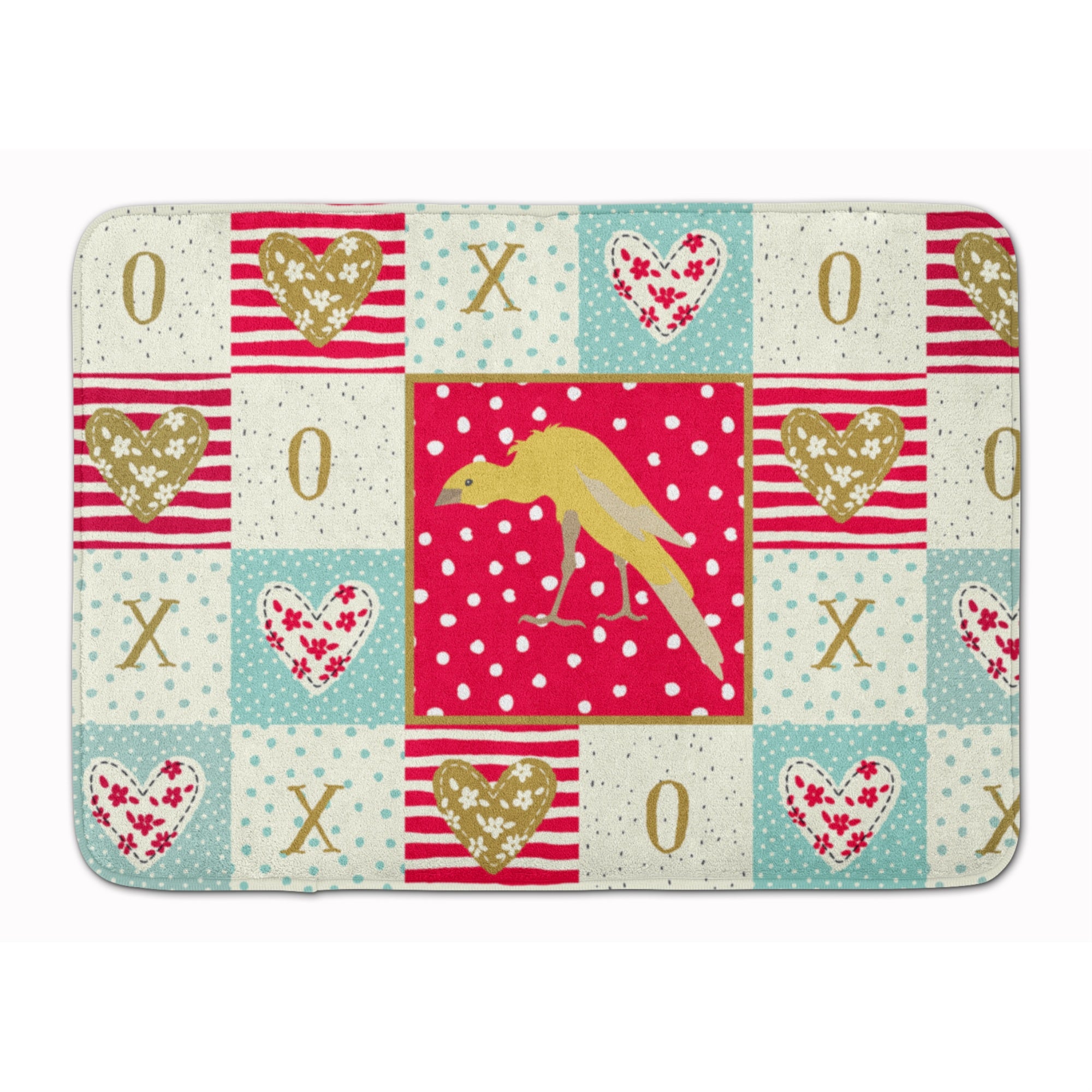 'Caroline'S Treasures Belgian Hunchback Canary Love Machine Washable Memory Foam Mat Doormats, Multicolor''