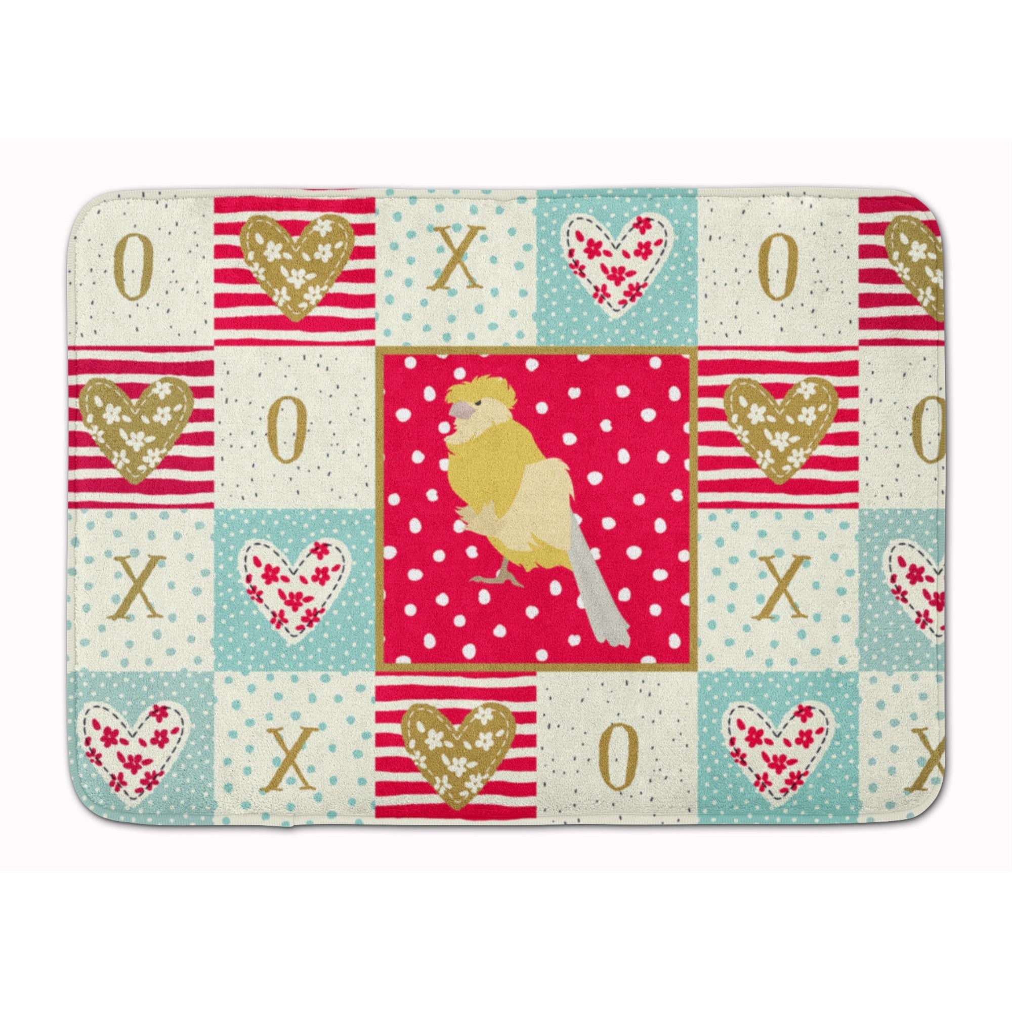 'Caroline'S Treasures French Curly Canary Love Machine Washable Memory Foam Mat Doormats, Multicolor''