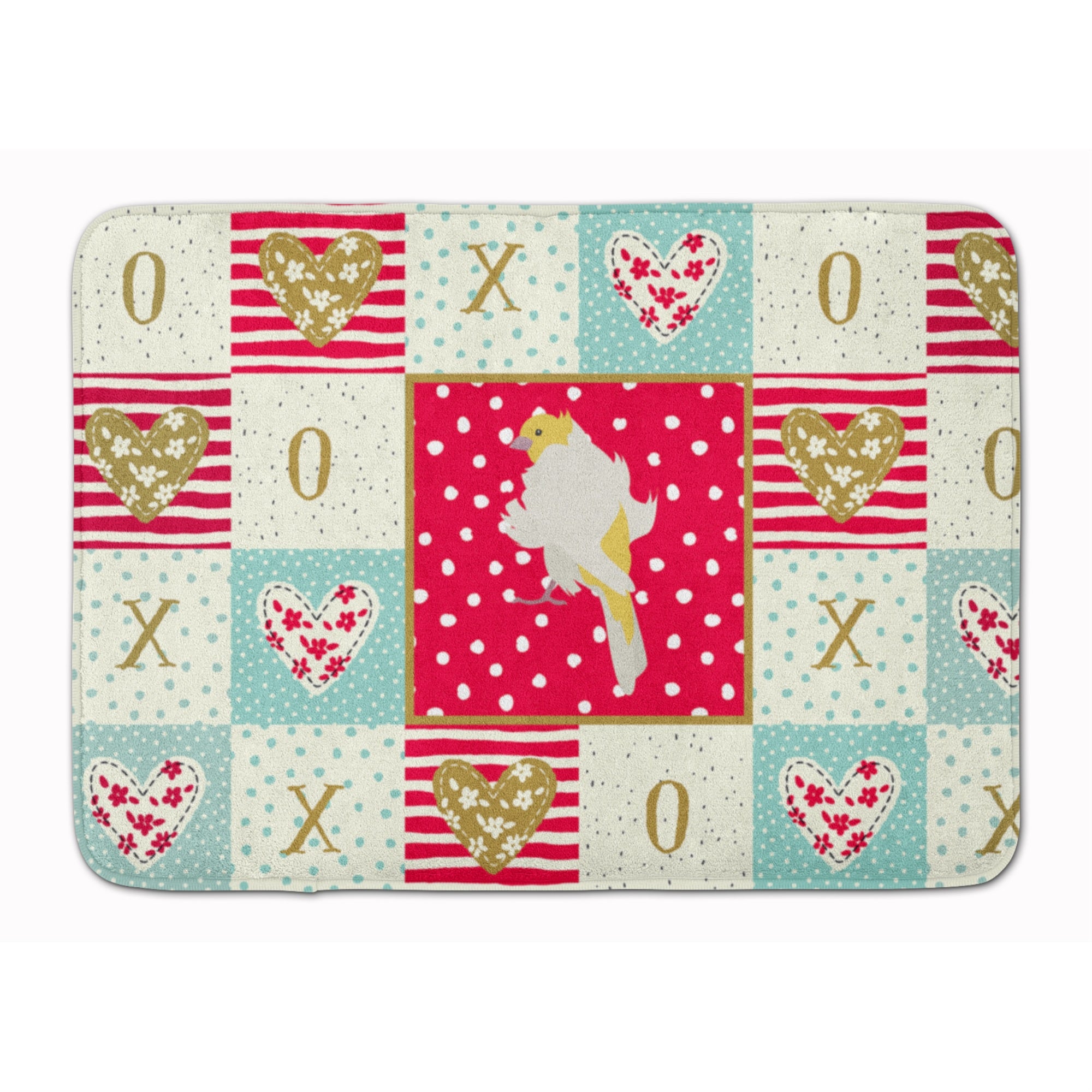 'Caroline'S Treasures Parisian Trumpeter Canary Love Machine Washable Memory Foam Mat Doormats, Multicolor''