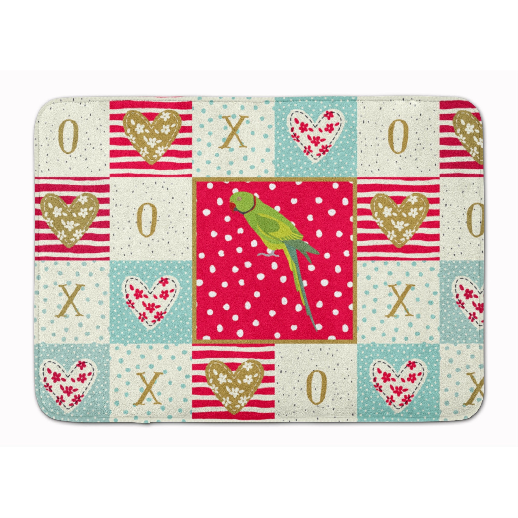'Caroline'S Treasures Ring-Necked Parakeet Love Machine Washable Memory Foam Mat Doormats, Multicolor''