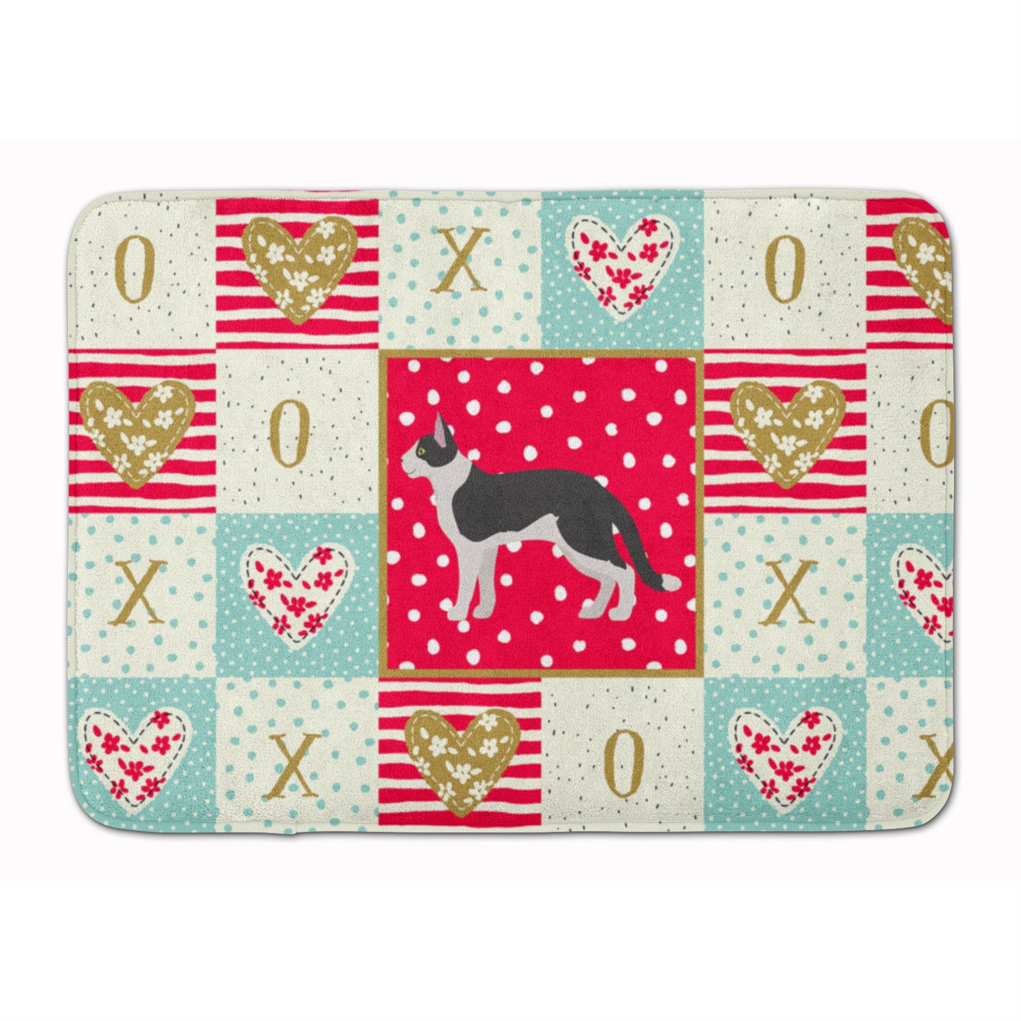 'Caroline'S Treasures Bicolour Aegean Cat Love Machine Washable Memory Foam Mat Doormats, Multicolor''