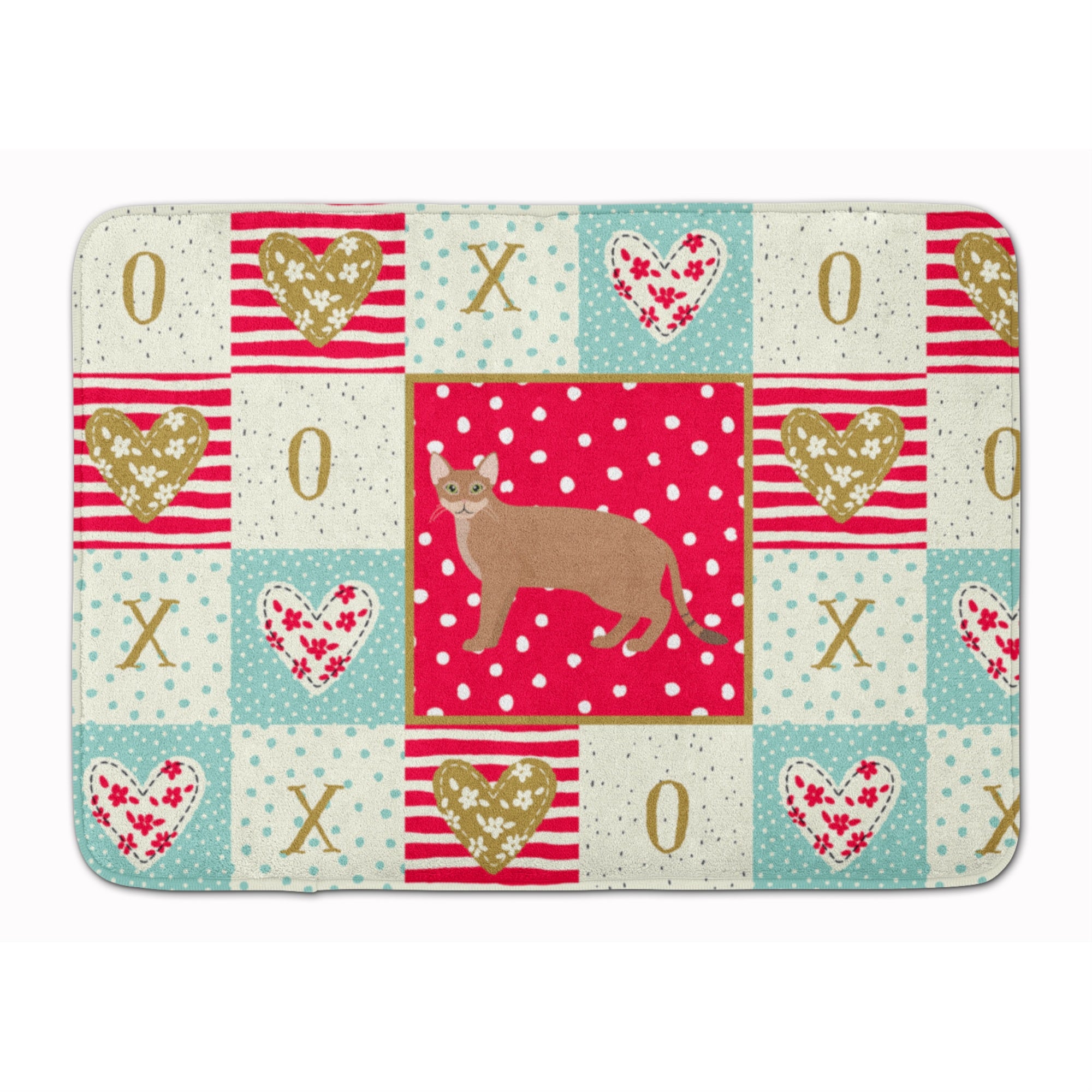 Carolines Treasures Chausie Cat Love Machine Washable Memory Foam Mat doormats, Multicolor