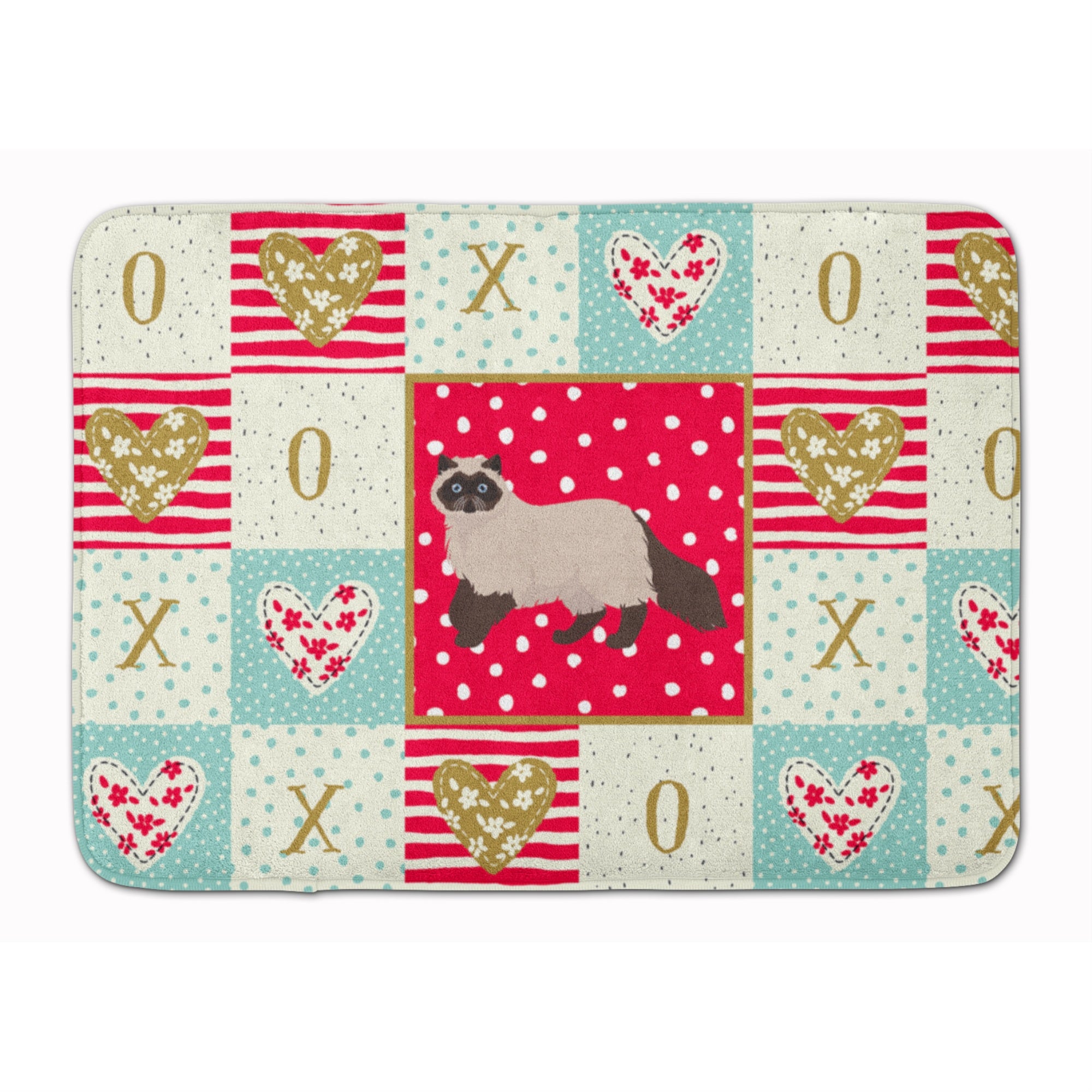 Carolines Treasures Colorpoint Persian Hymalayan Cat Love Machine Washable Memory Foam Mat doormats, Multicolor