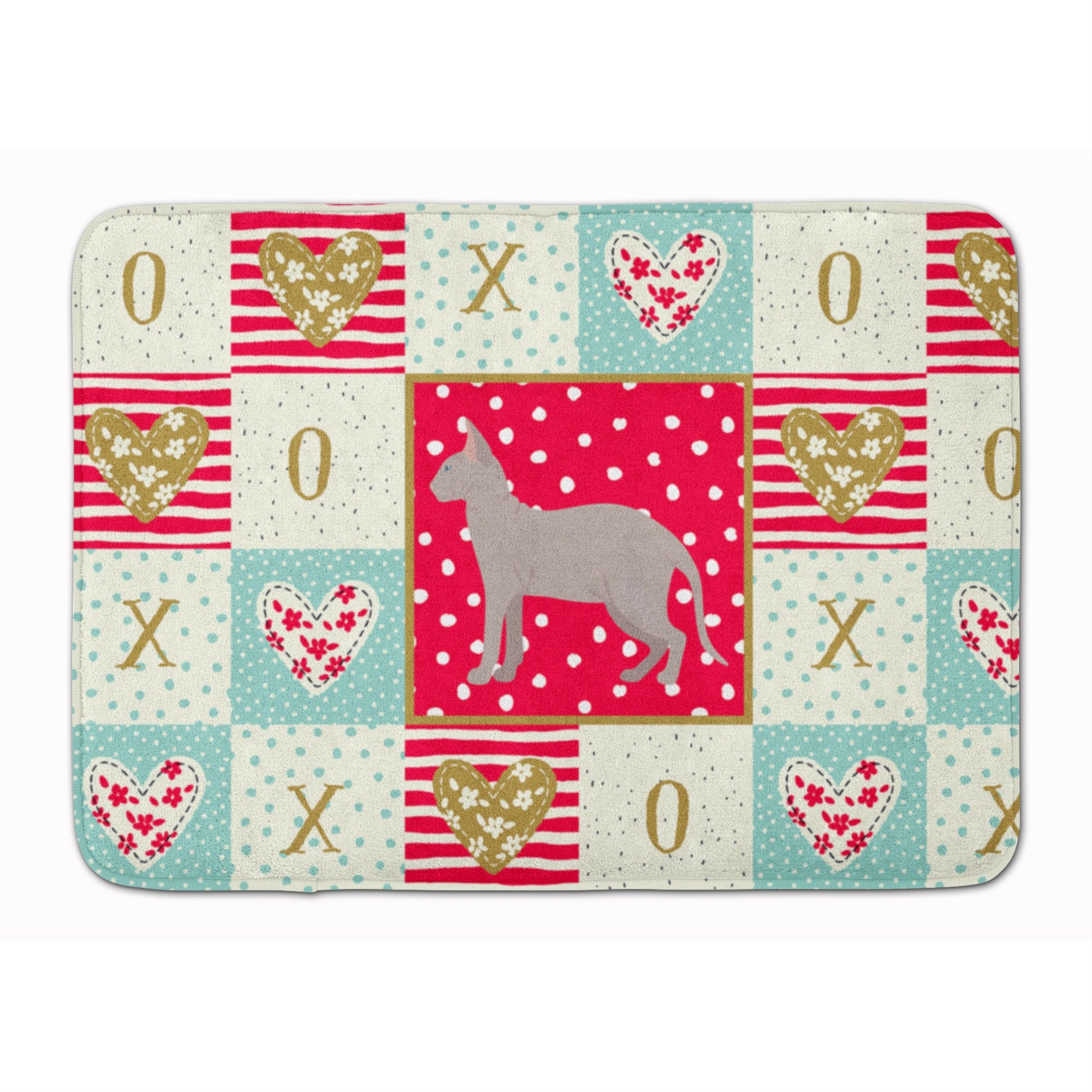 Carolines Treasures Don Sphynx Cat Love Machine Washable Memory Foam Mat doormats, Multicolor