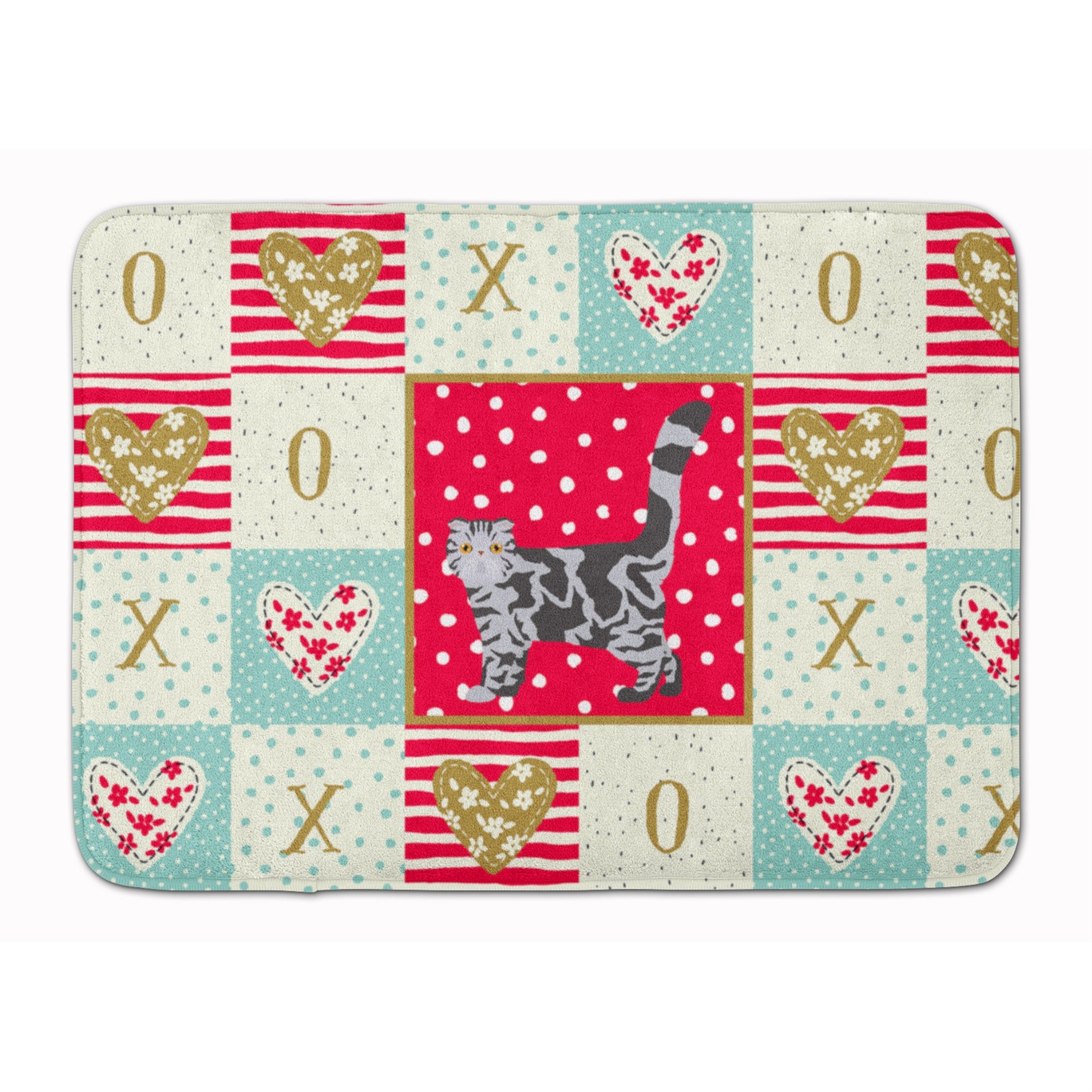 'Caroline'S Treasures Foldex Exotic Fold #1 Cat Love Machine Washable Memory Foam Mat Doormats, Multicolor''
