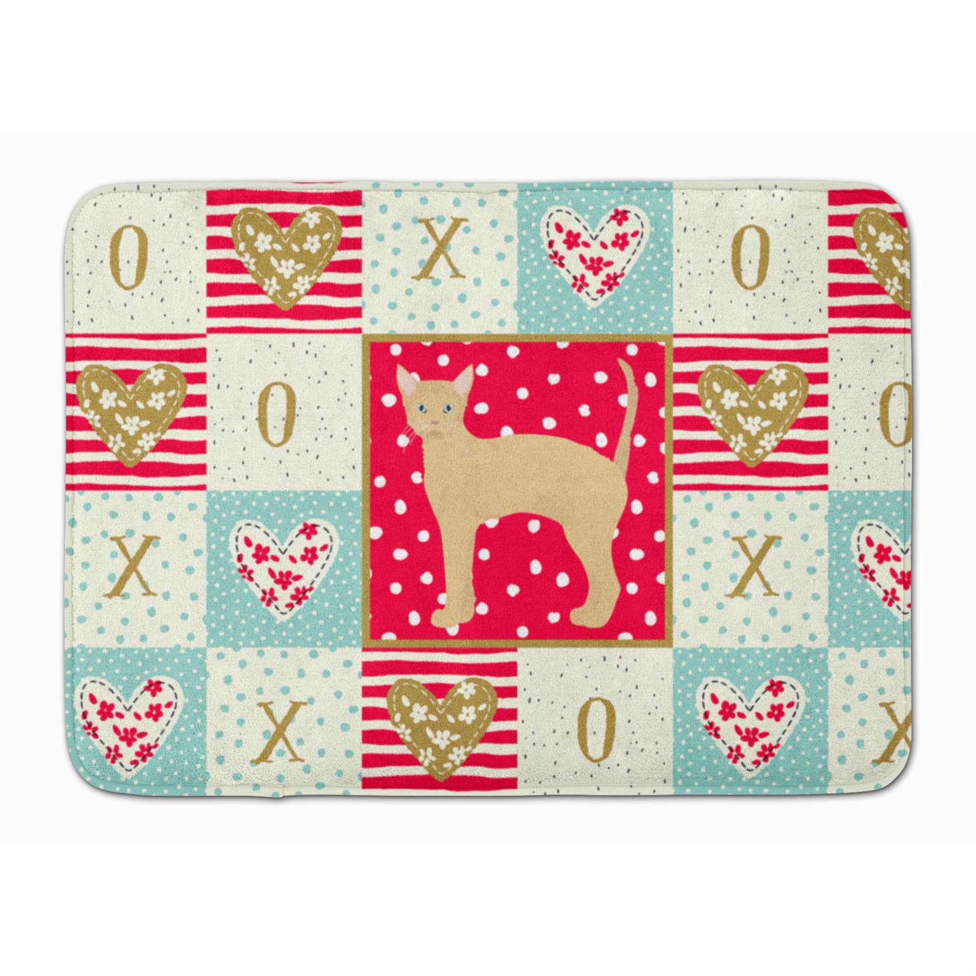 'Caroline'S Treasures German Rex #2 Cat Love Machine Washable Memory Foam Mat Doormats, Multicolor''