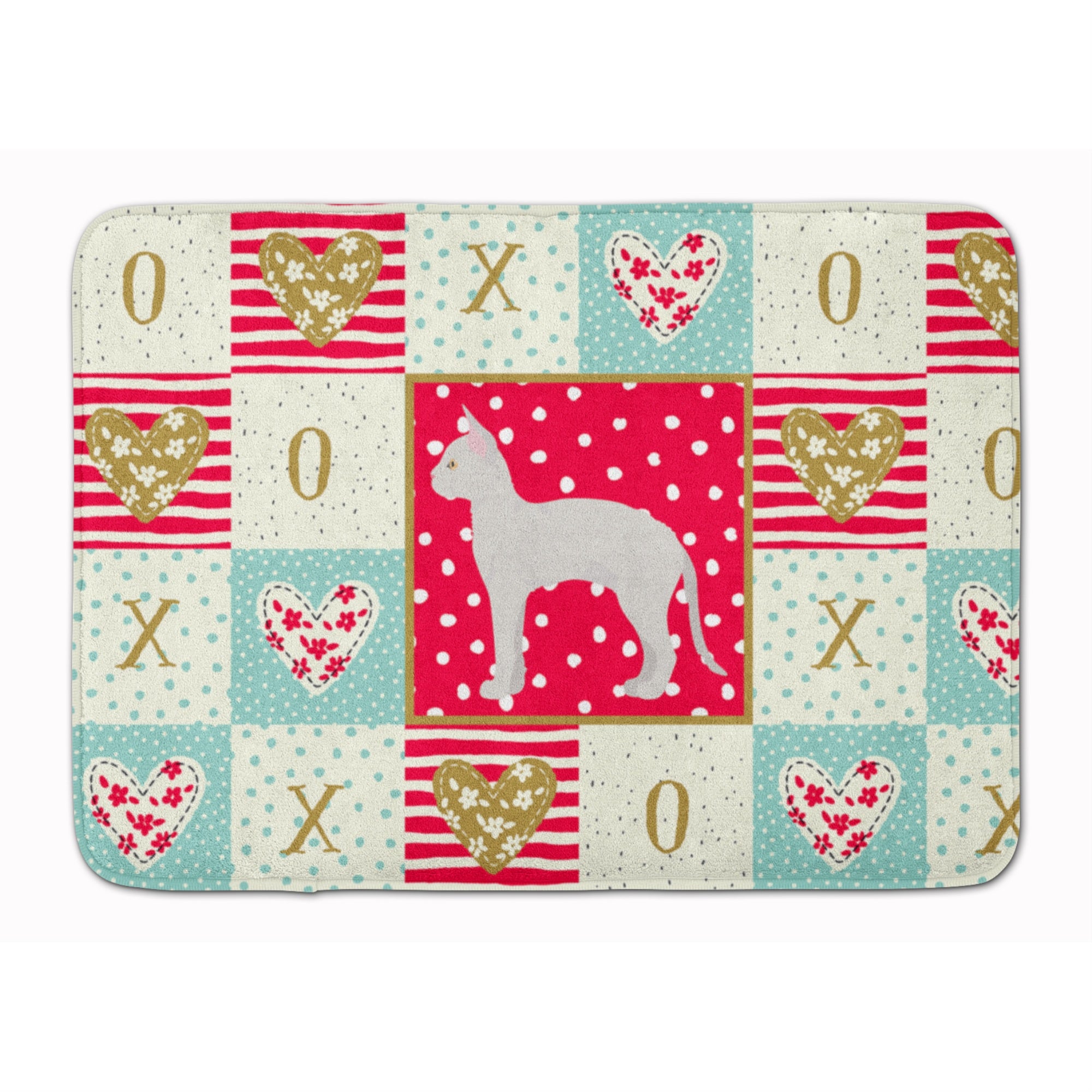 'Caroline'S Treasures German Rex #3 Cat Love Machine Washable Memory Foam Mat Doormats, Multicolor''