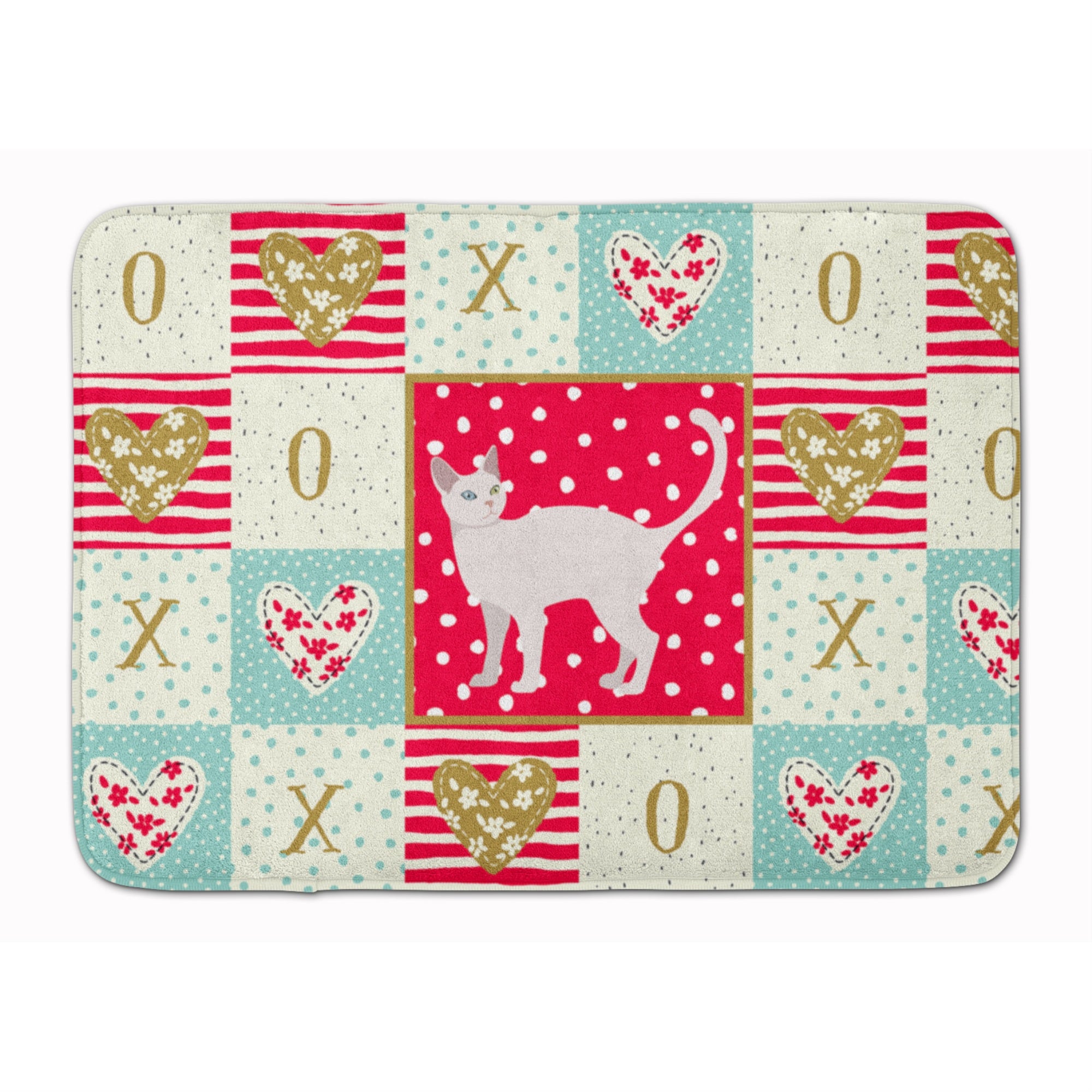 'Caroline'S Treasures Khao Manee #2 Cat Love Machine Washable Memory Foam Mat Doormats, Multicolor''