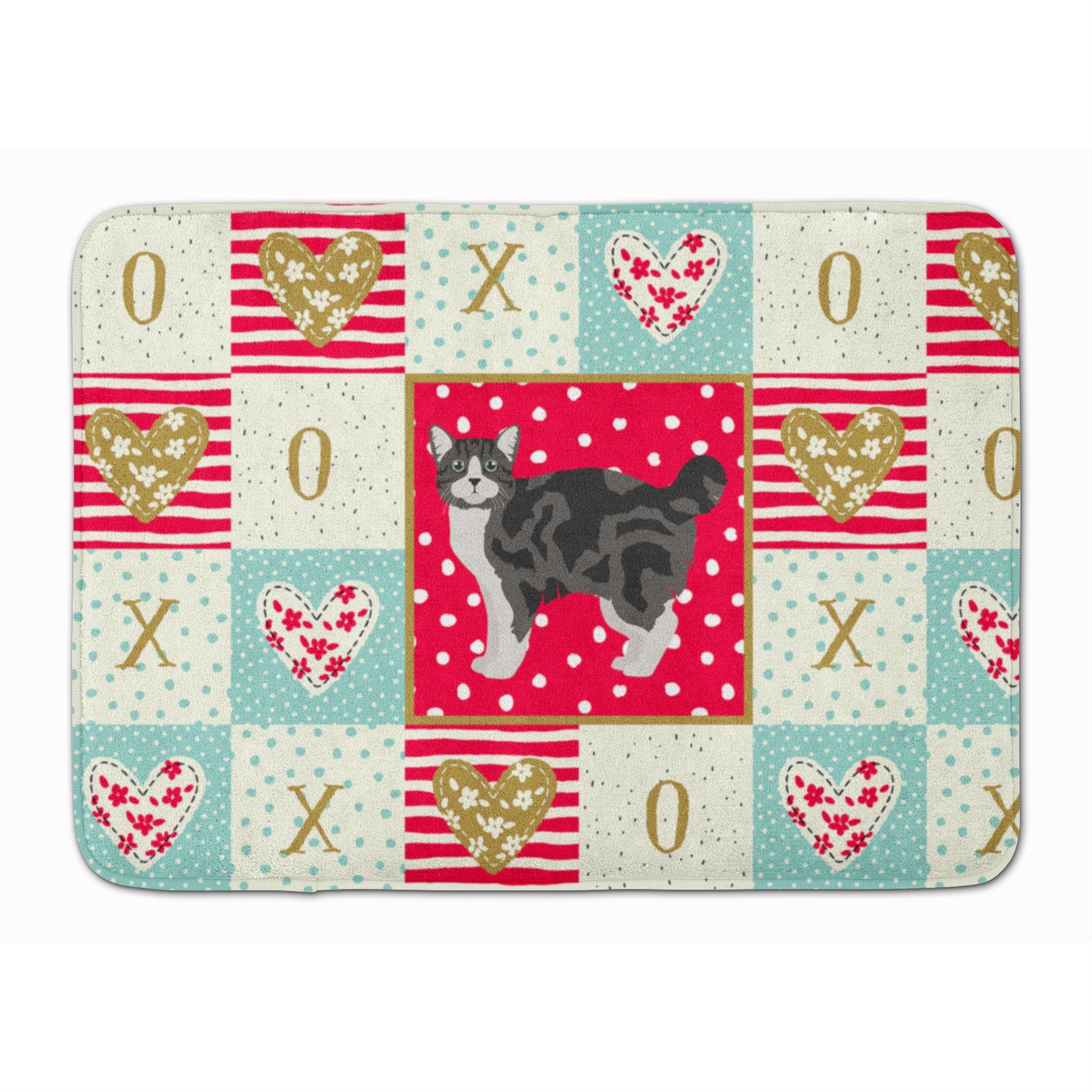 'Caroline'S Treasures Manx #1 Cat Love Machine Washable Memory Foam Mat Doormats, Multicolor''