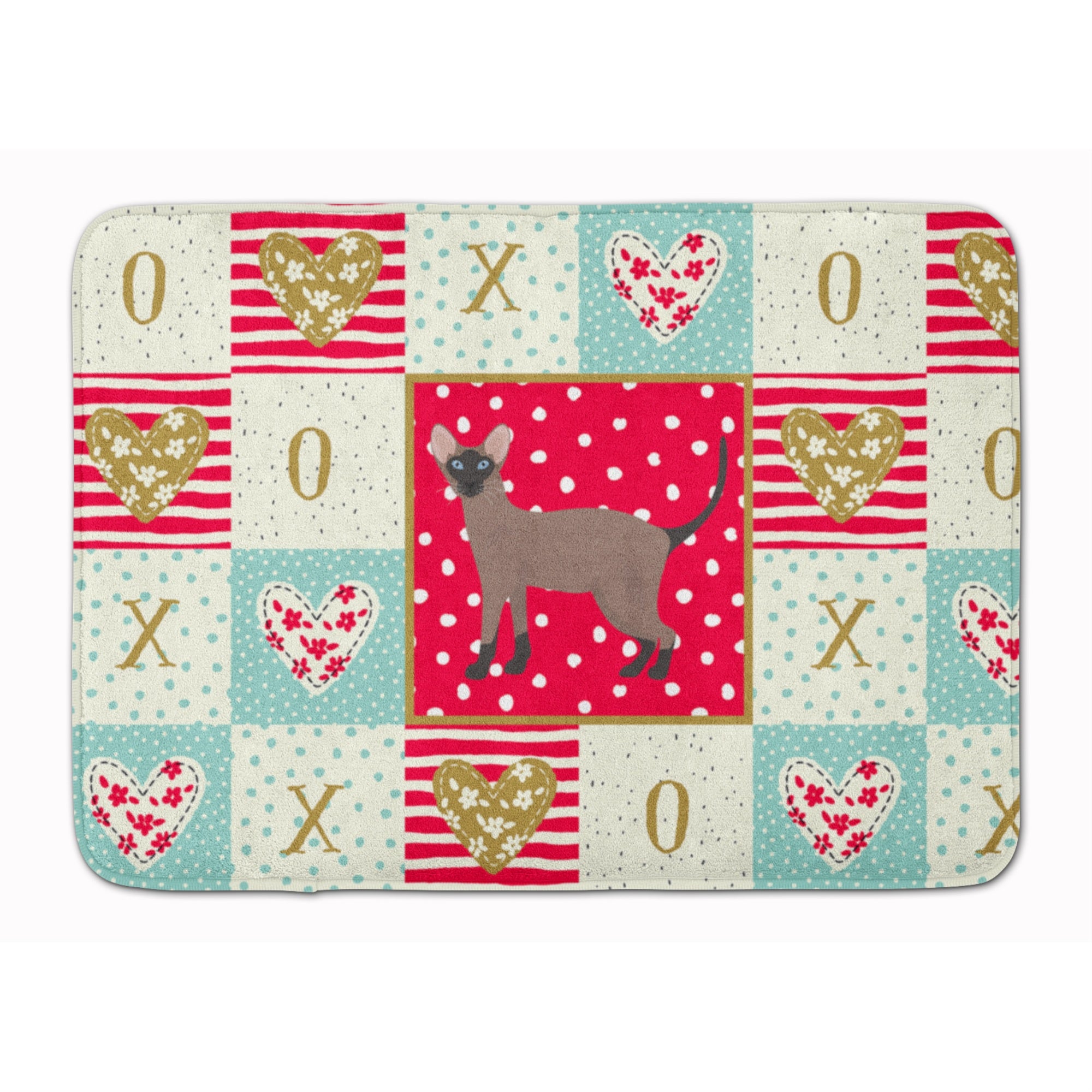 Carolines Treasures Oriental Bicolor Cat Love Machine Washable Memory Foam Mat doormats, Multicolor