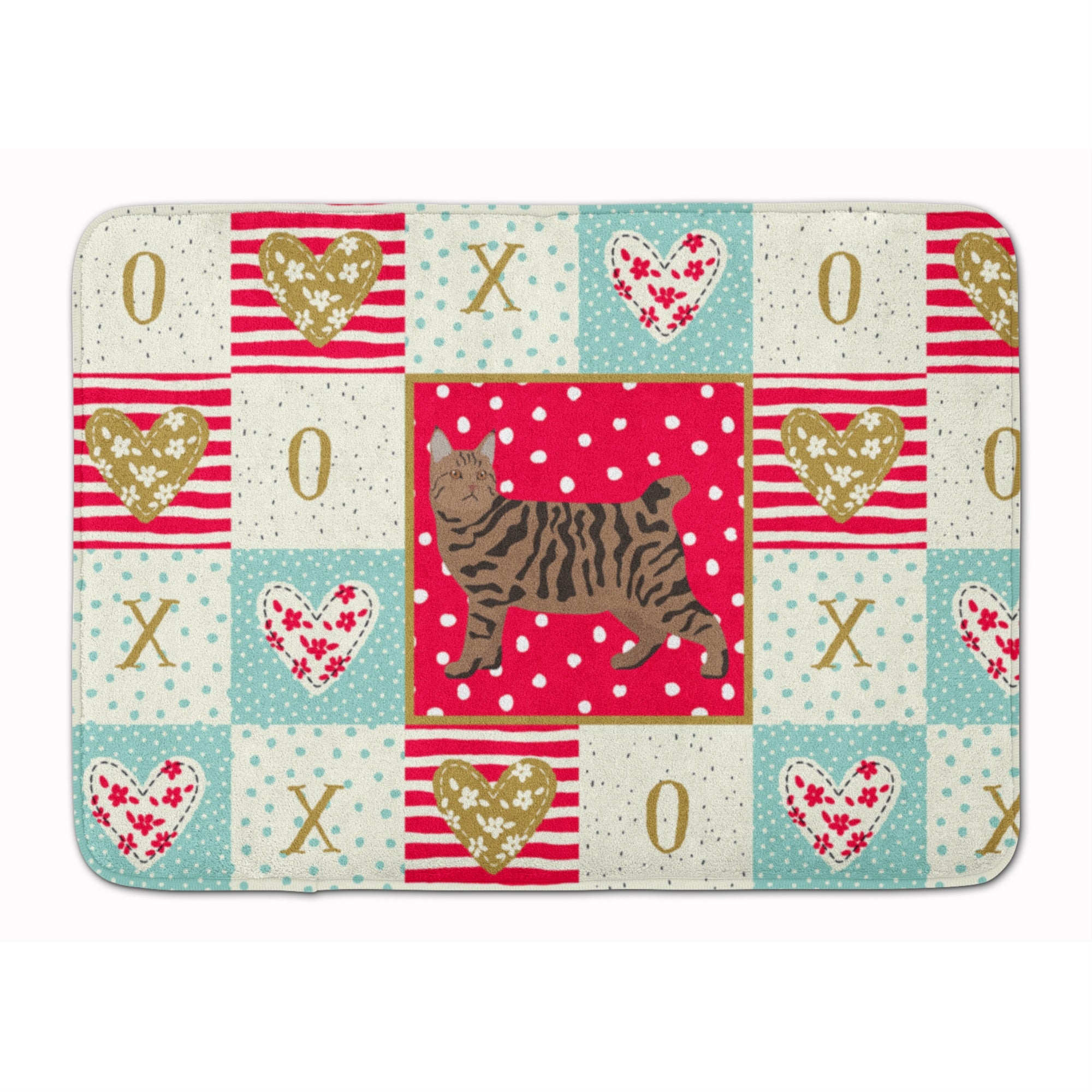 'Caroline'S Treasures Pixie Bob #3 Cat Love Machine Washable Memory Foam Mat Doormats, Multicolor''