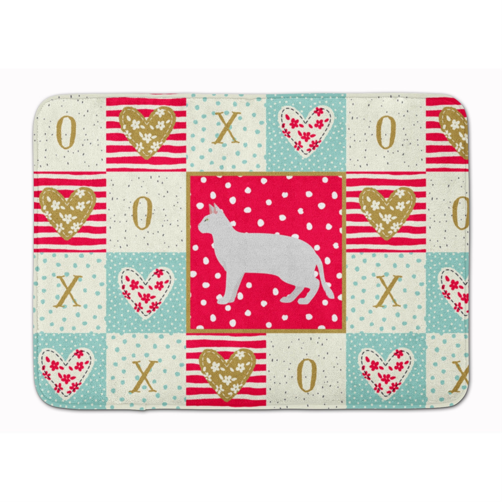 'Caroline'S Treasures Russian White Black #2 Cat Love Machine Washable Memory Foam Mat Doormats, Multicolor''