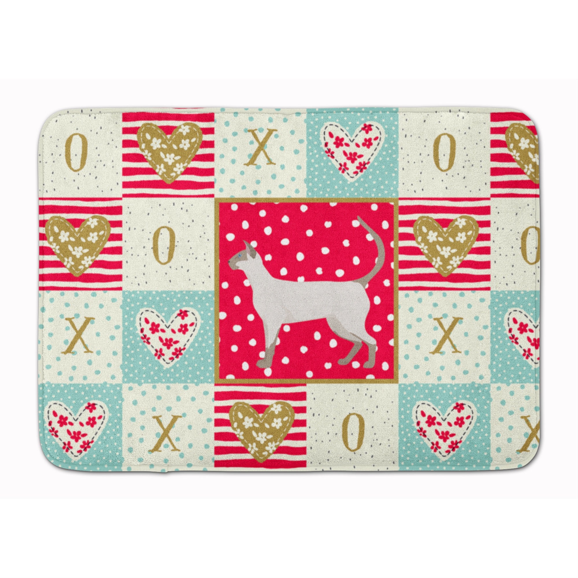 'Caroline'S Treasures Siamese Modern #1 Cat Love Machine Washable Memory Foam Mat Doormats, Multicolor''