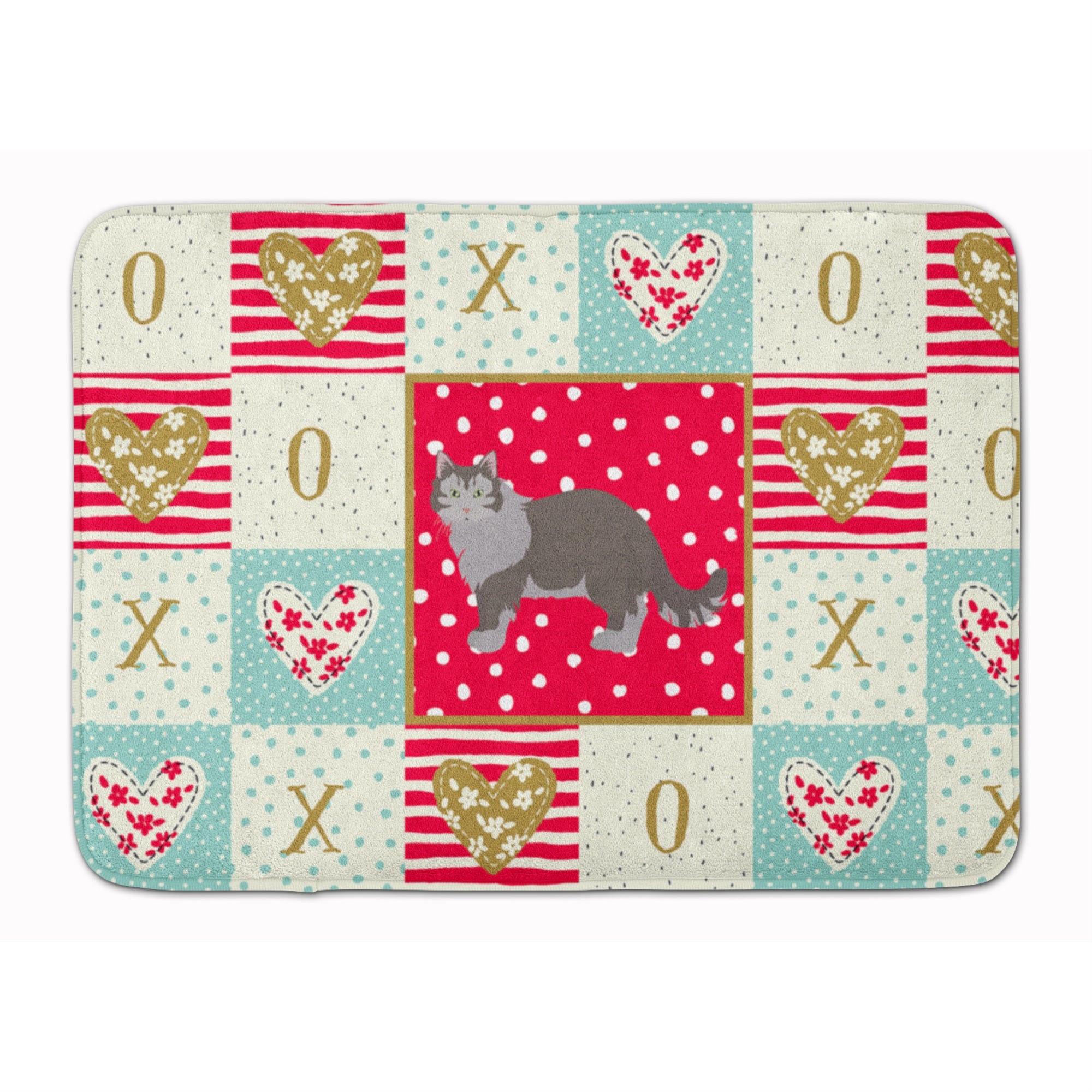 'Caroline'S Treasures Siberian Forest #1 Cat Love Machine Washable Memory Foam Mat Doormats, Multicolor''