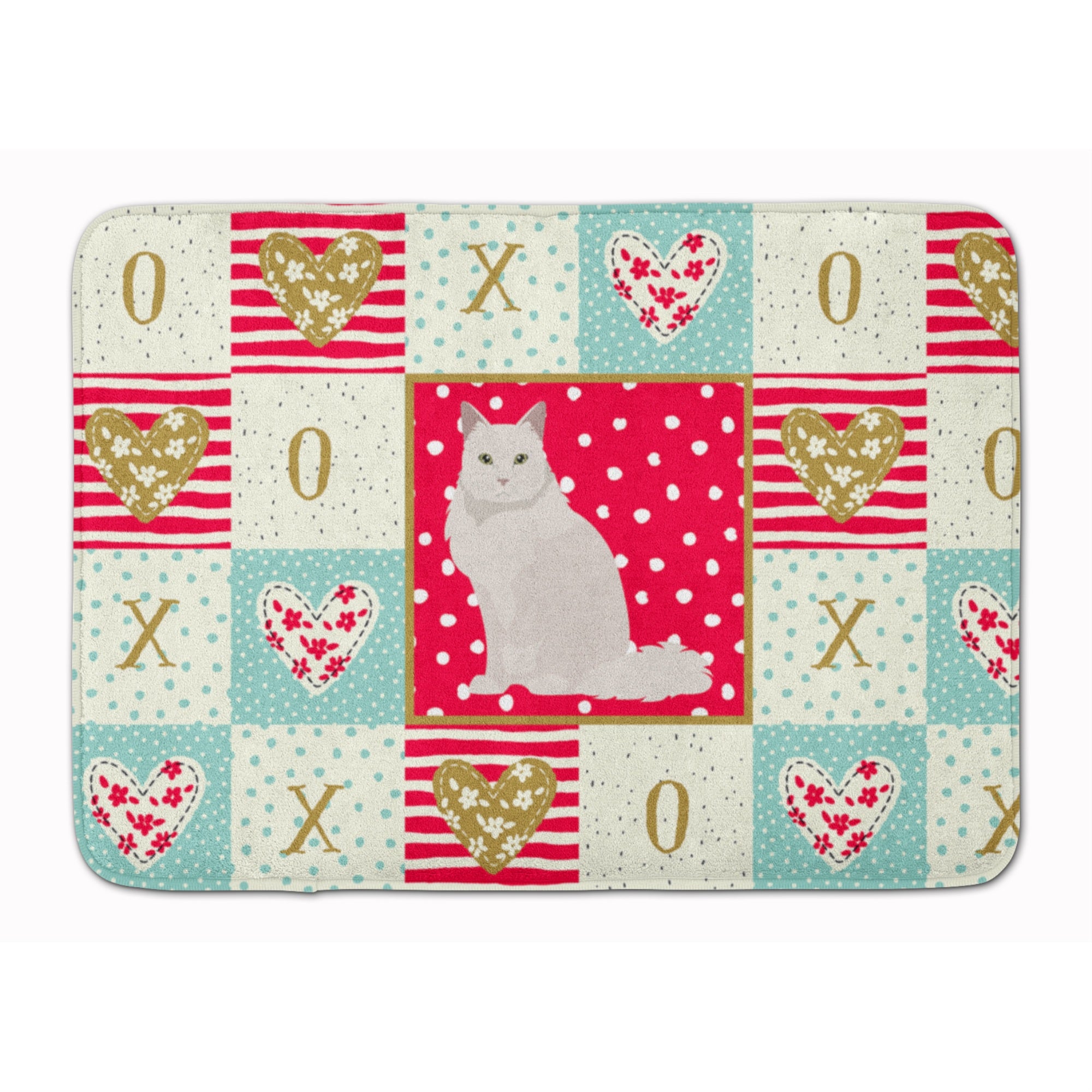 Carolines Treasures Chantilly Tiffany Cat Love Machine Washable Memory Foam Mat doormats, Multicolor