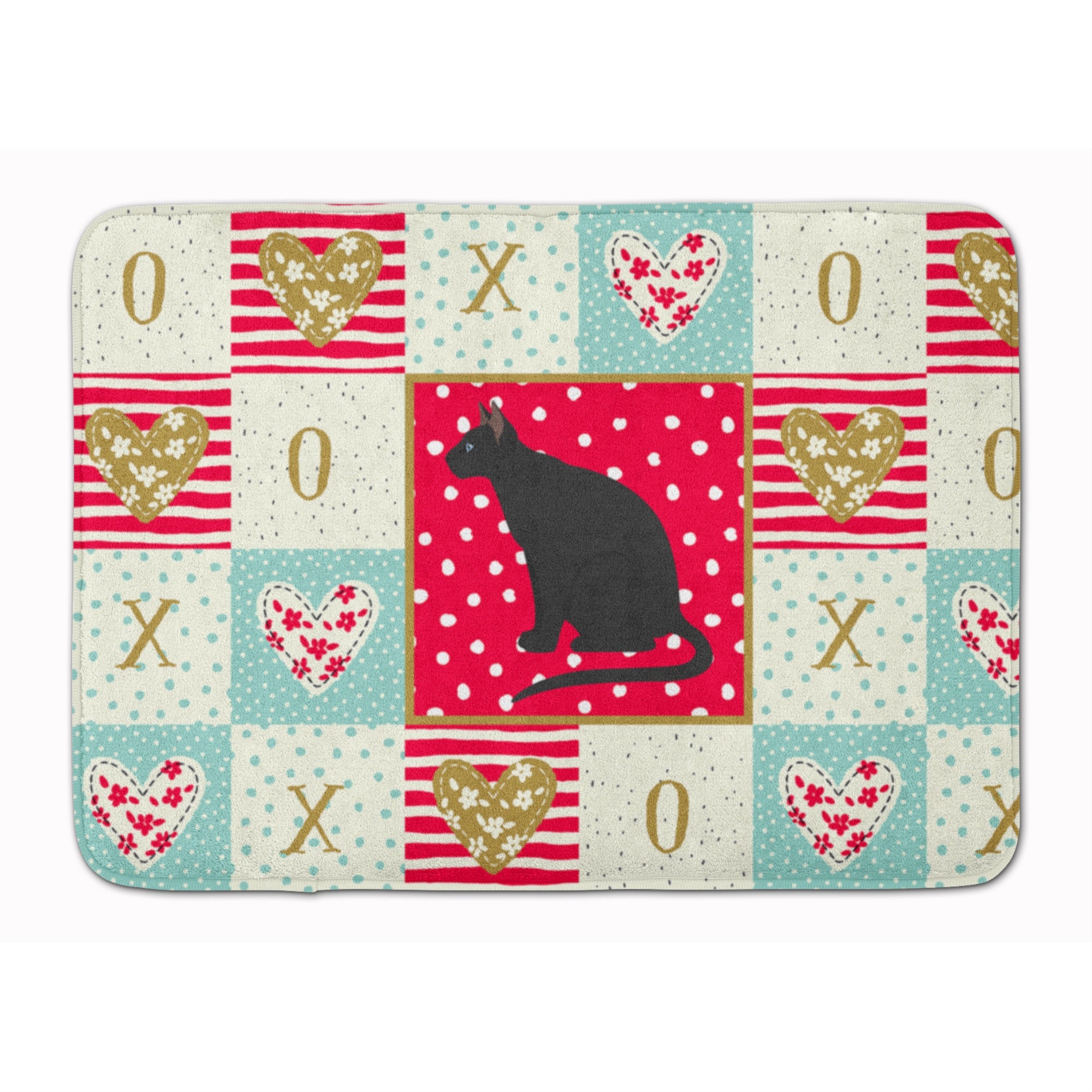 Carolines Treasures Ojos Azules Cat Love Machine Washable Memory Foam Mat doormats, Multicolor
