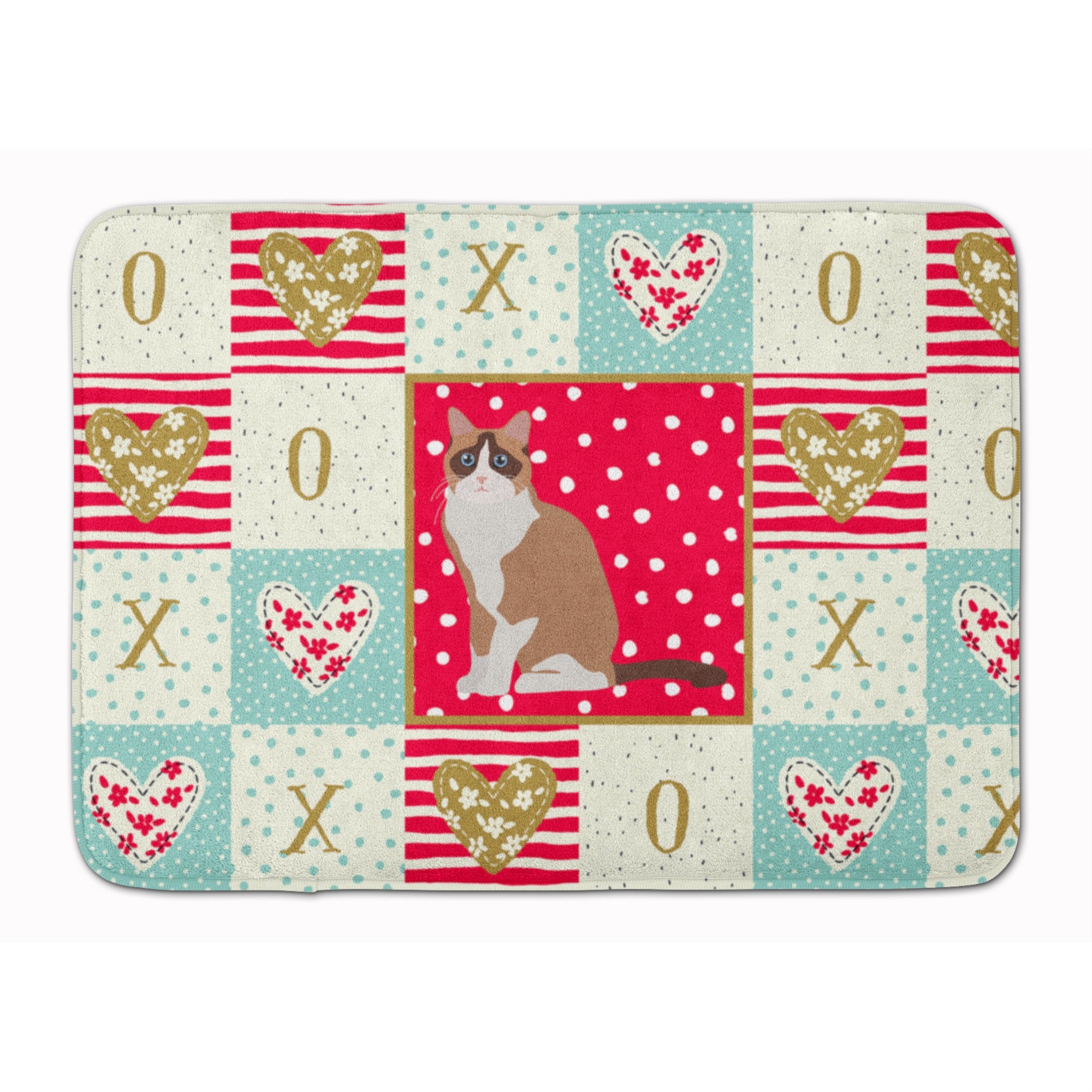 'Caroline'S Treasures Snowshoe #2 Cat Love Machine Washable Memory Foam Mat Doormats, Multicolor''