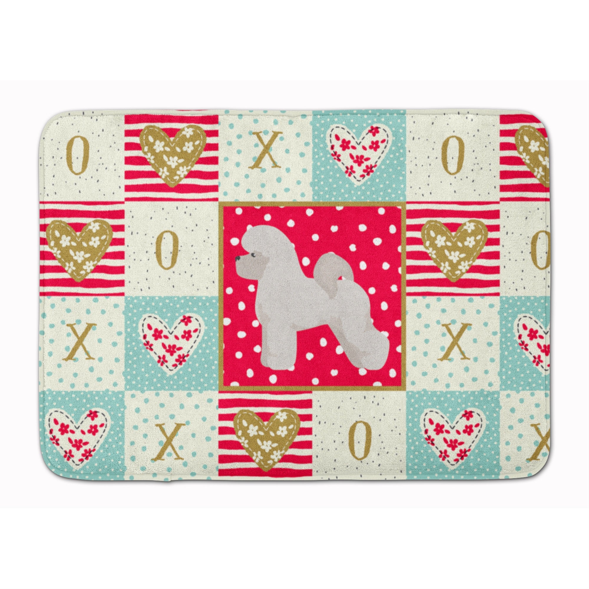 Carolines Treasures Bichon Fris Love Machine Washable Memory Foam Mat doormats, Multicolor