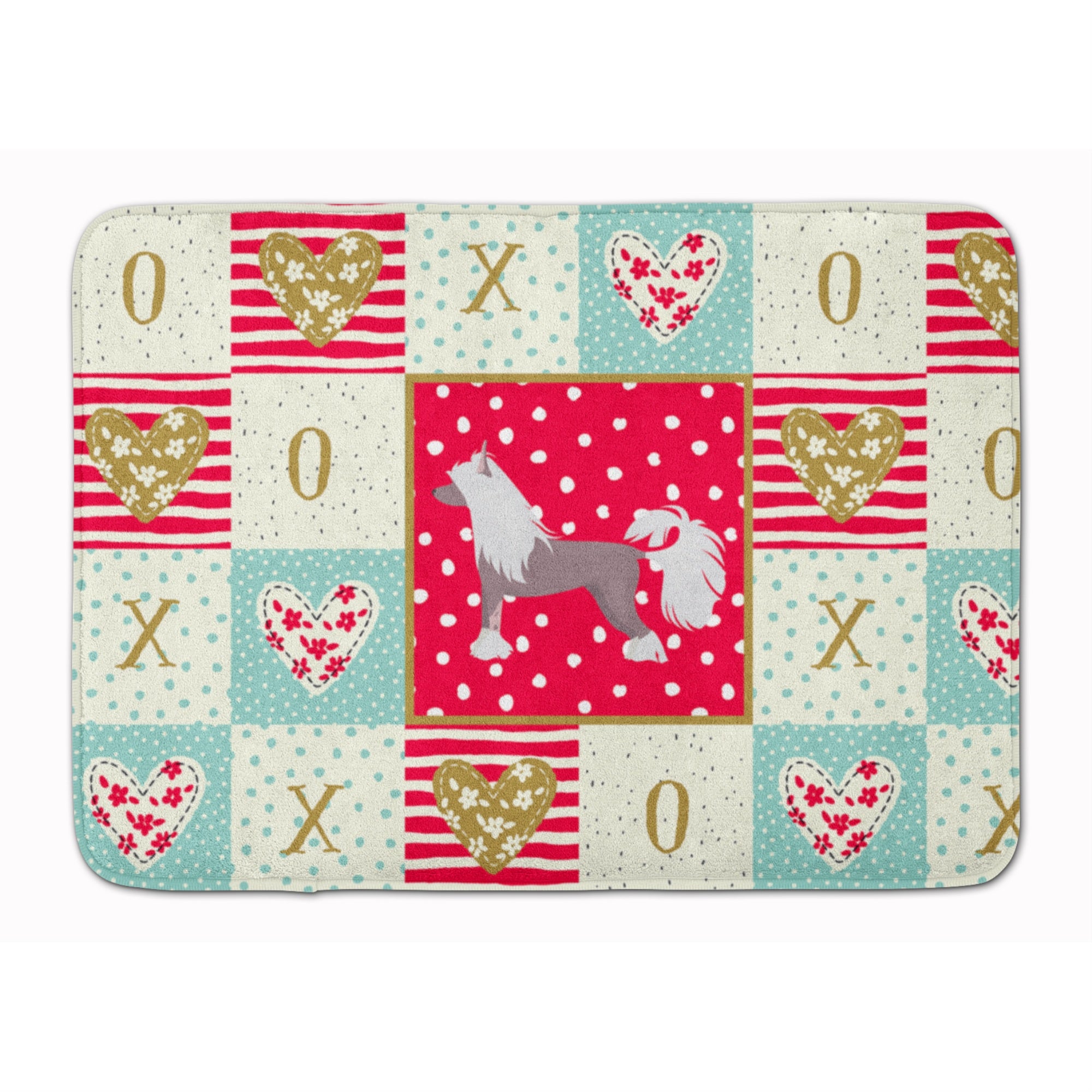'Caroline'S Treasures Chinese Crested #2 Love Machine Washable Memory Foam Mat Doormats, Multicolor''