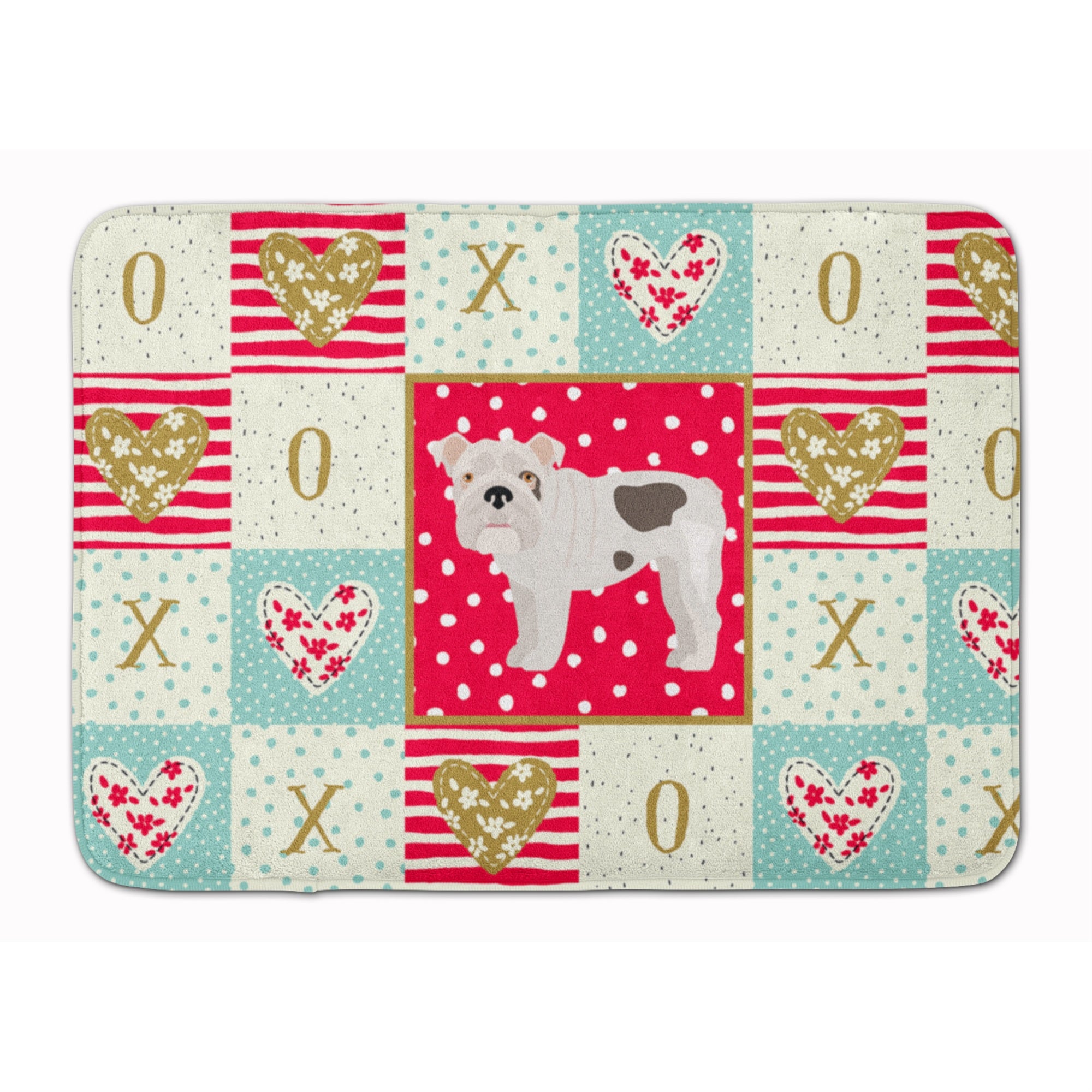 'Caroline'S Treasures English Bulldog #2 Love Machine Washable Memory Foam Mat Doormats, Multicolor''