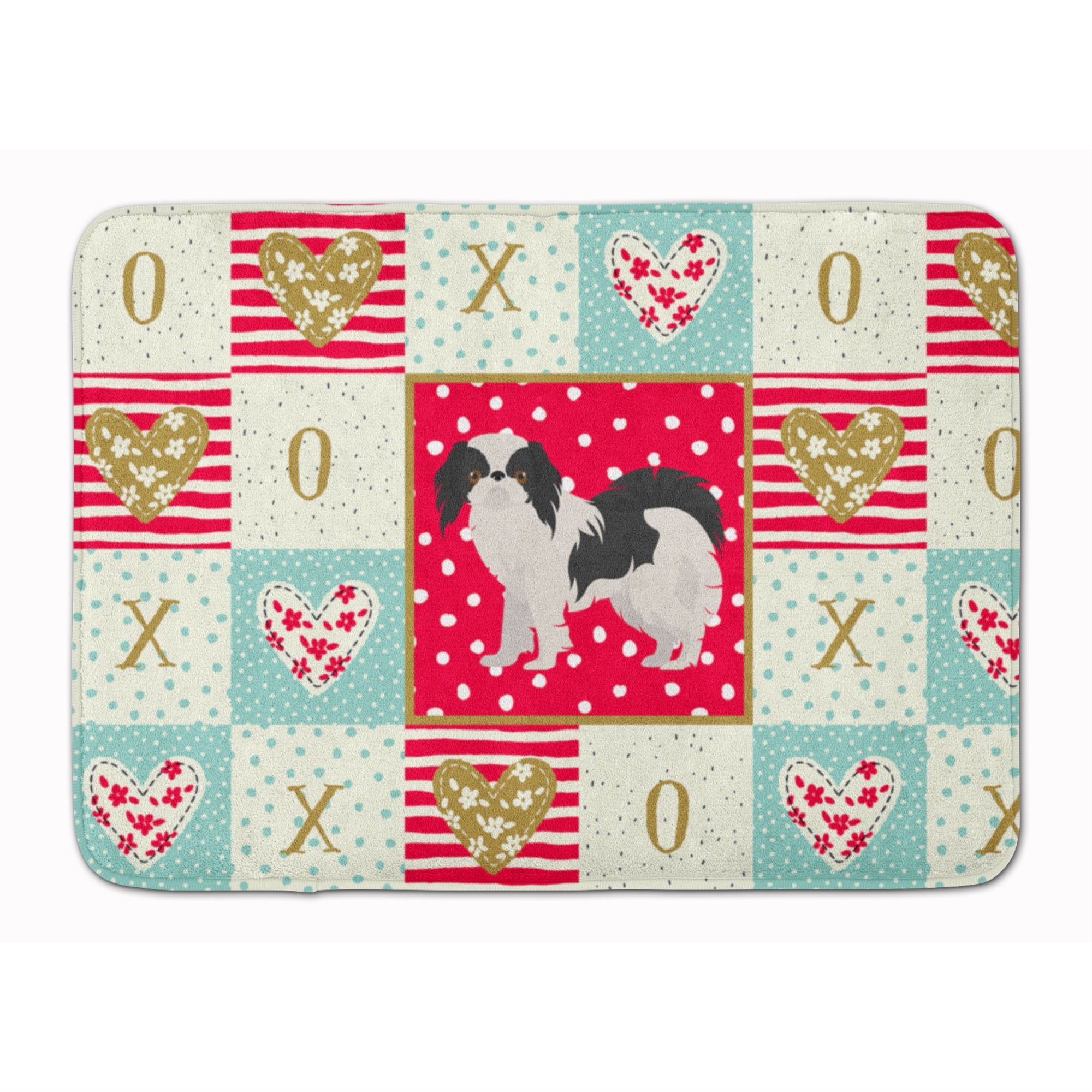 'Caroline'S Treasures Japanese Chin #2 Love Machine Washable Memory Foam Mat Doormats, Multicolor''