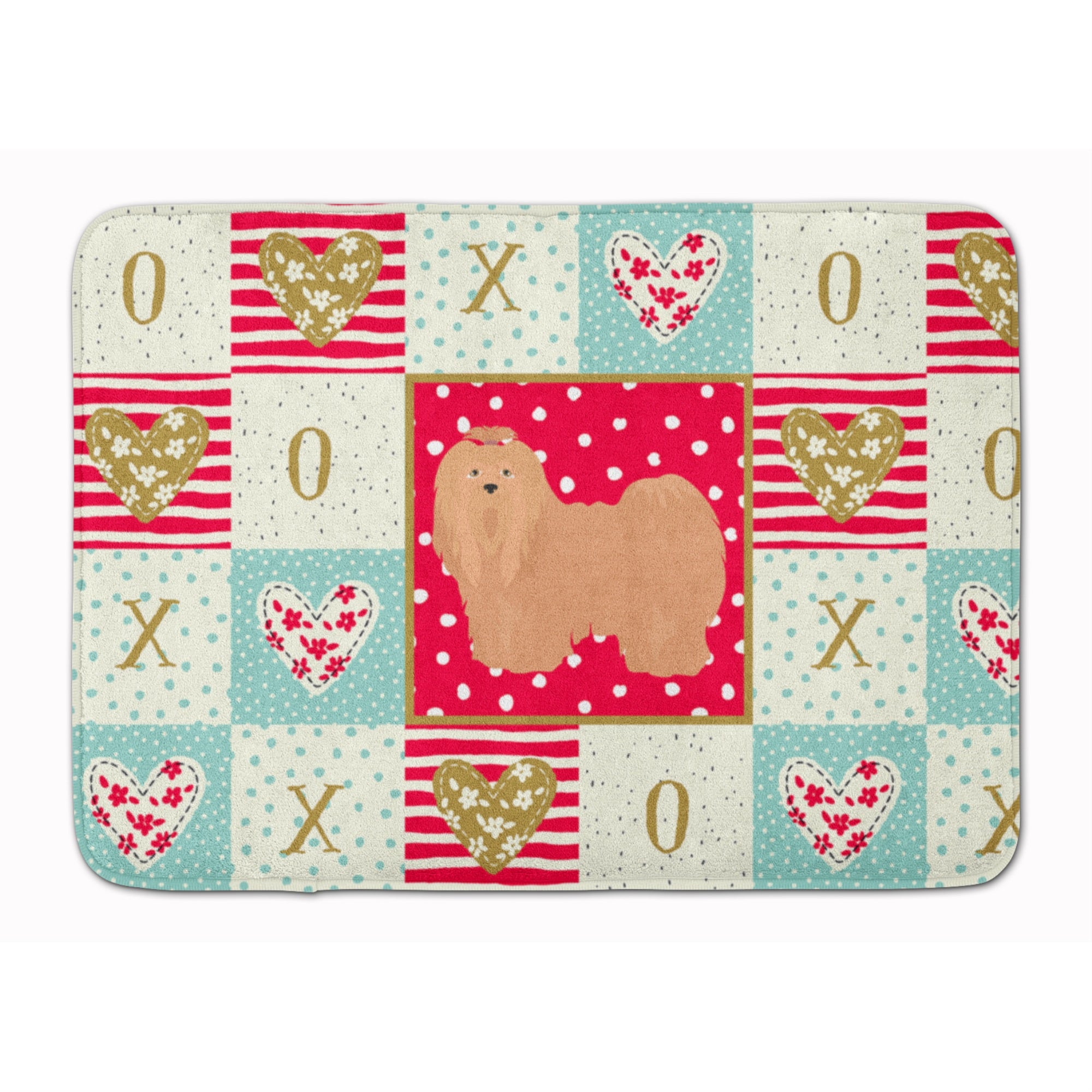 'Caroline'S Treasures Lhasa Apso #1 Love Machine Washable Memory Foam Mat Doormats, Multicolor''
