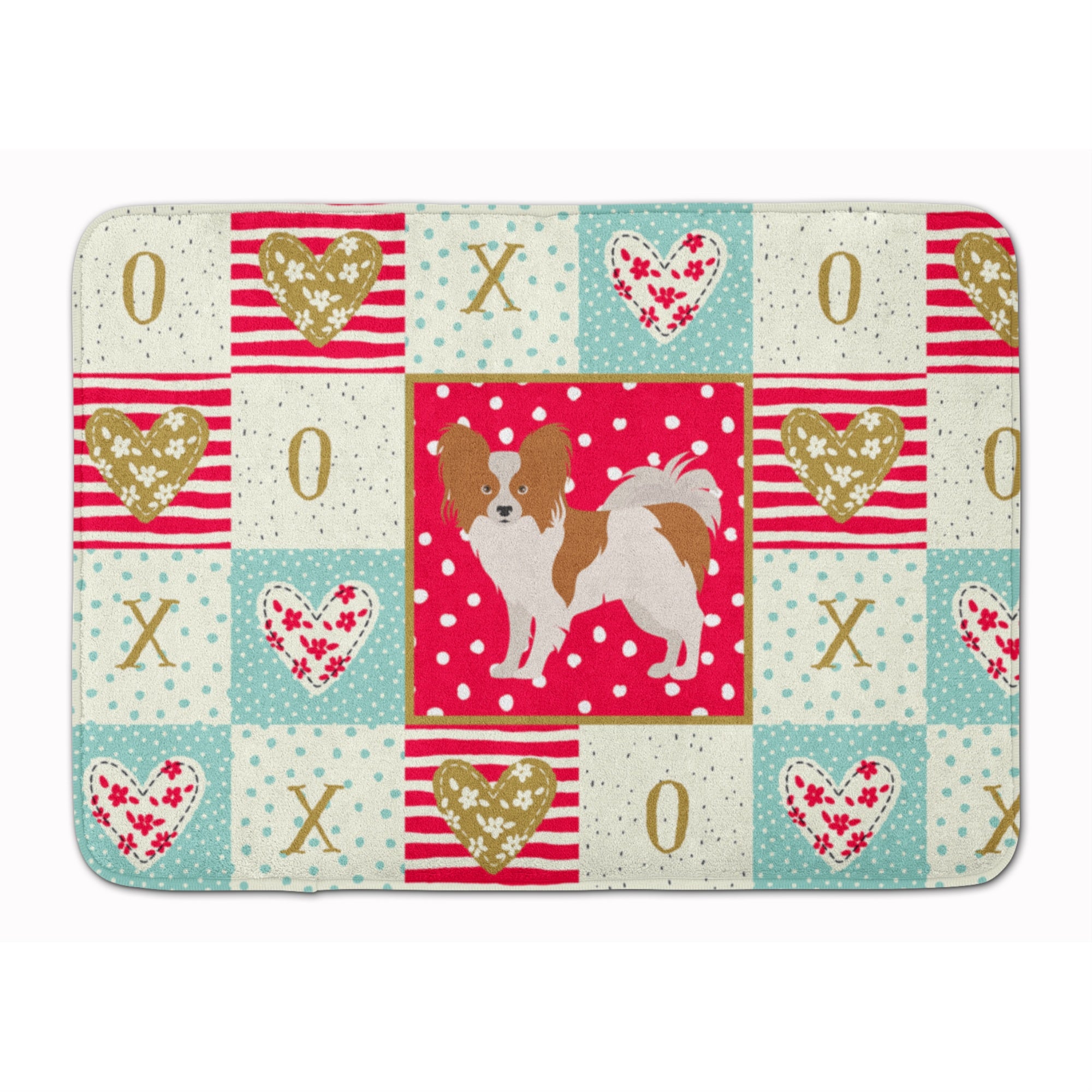 'Caroline'S Treasures Papillon #1 Love Machine Washable Memory Foam Mat Doormats, Multicolor''