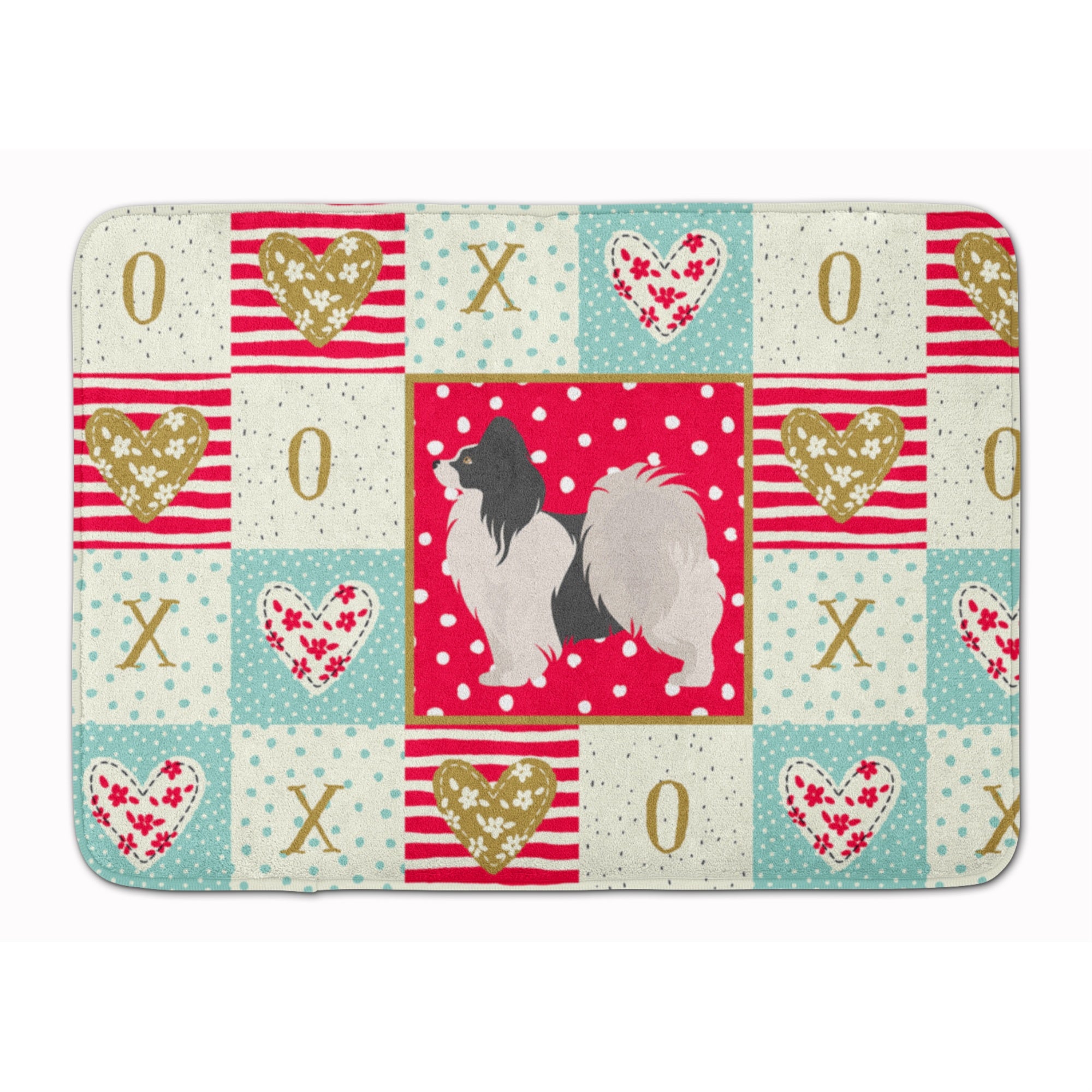 'Caroline'S Treasures Papillon #2 Love Machine Washable Memory Foam Mat Doormats, Multicolor''