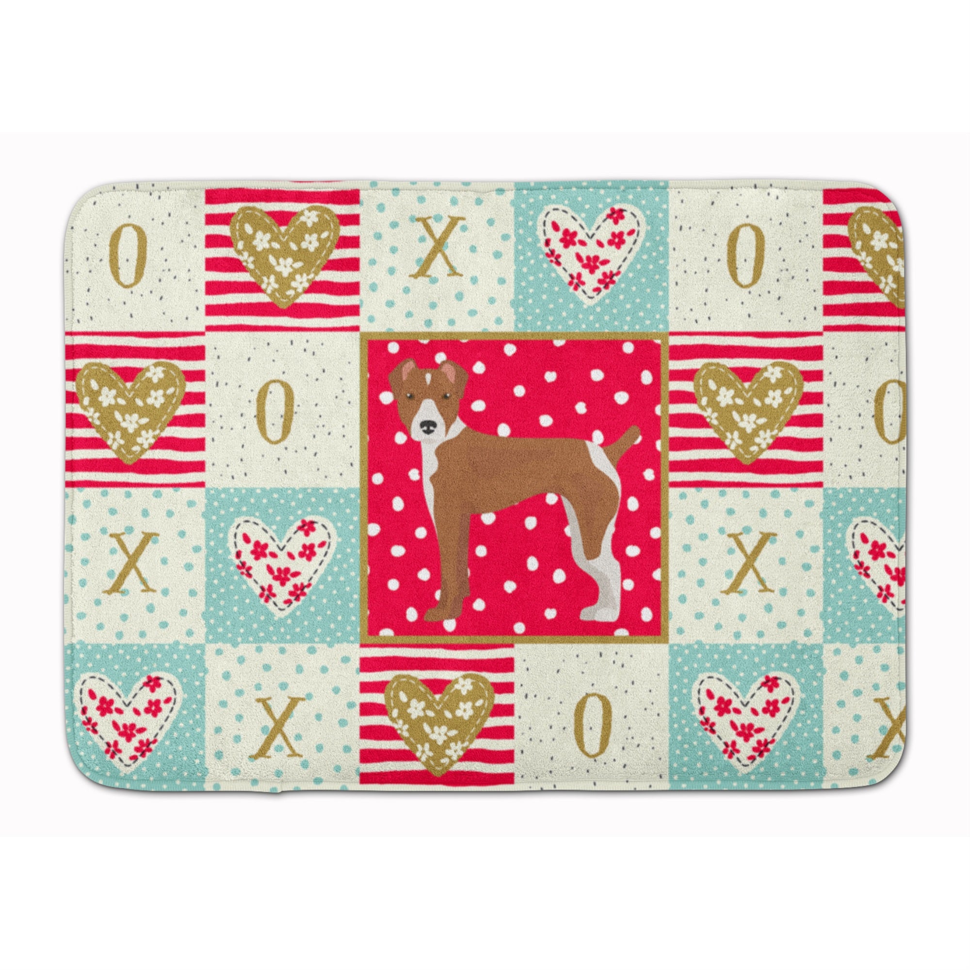 Carolines Treasures Rat Terrier Love Machine Washable Memory Foam Mat doormats, Multicolor