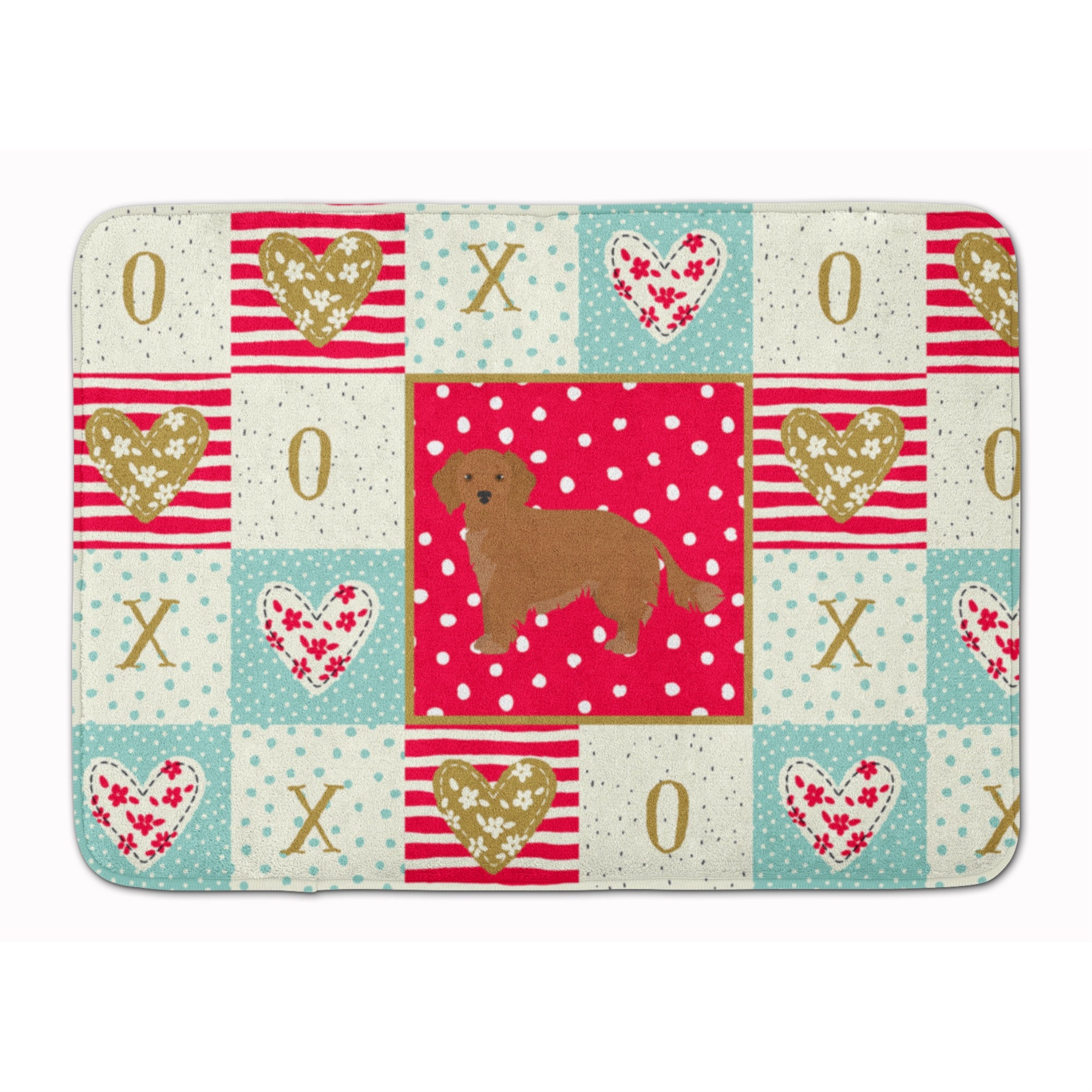 Carolines Treasures Small Greek Domestic Dog Love Machine Washable Memory Foam Mat doormats, Multicolor