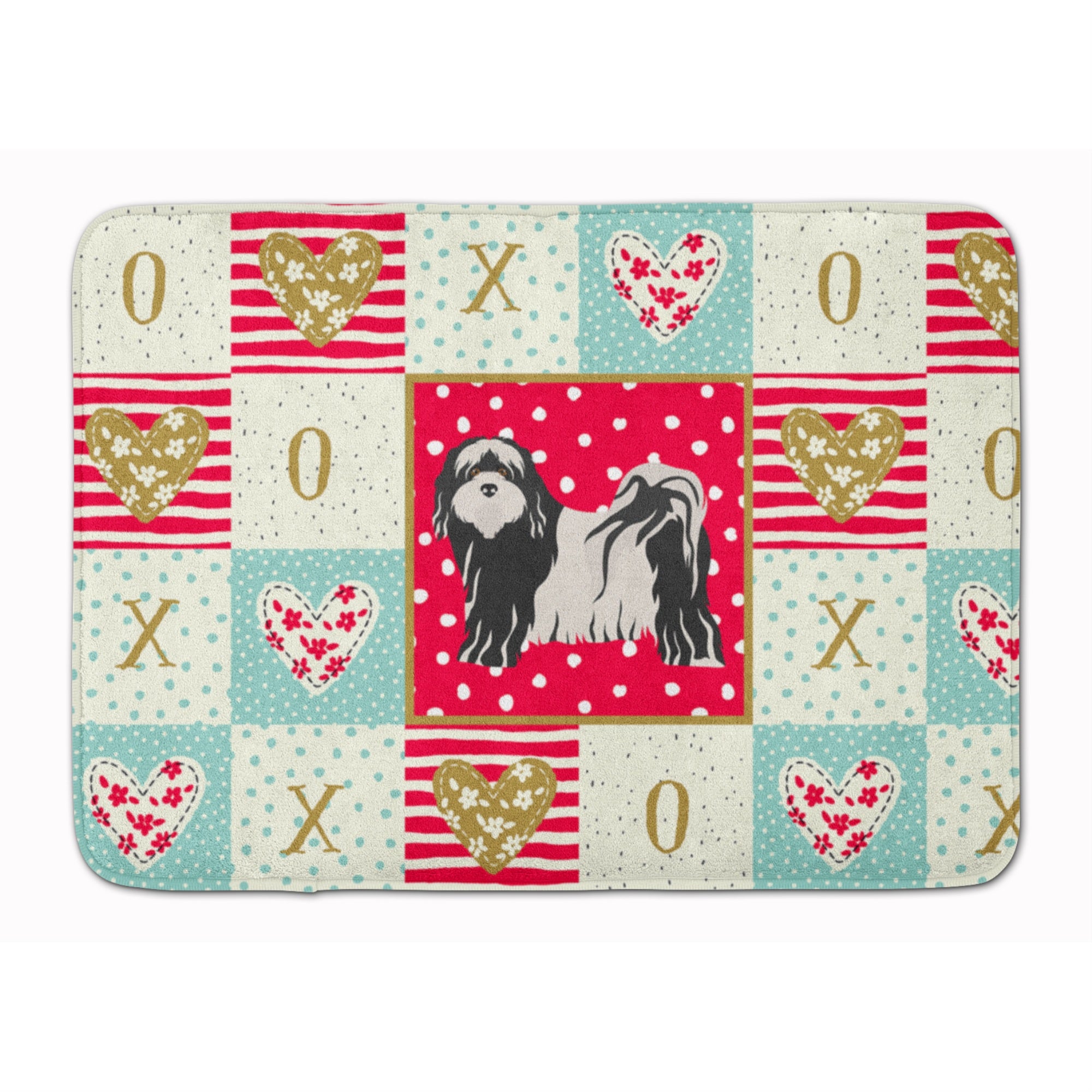 Carolines Treasures Tibetan Terrier Love Machine Washable Memory Foam Mat doormats, Multicolor
