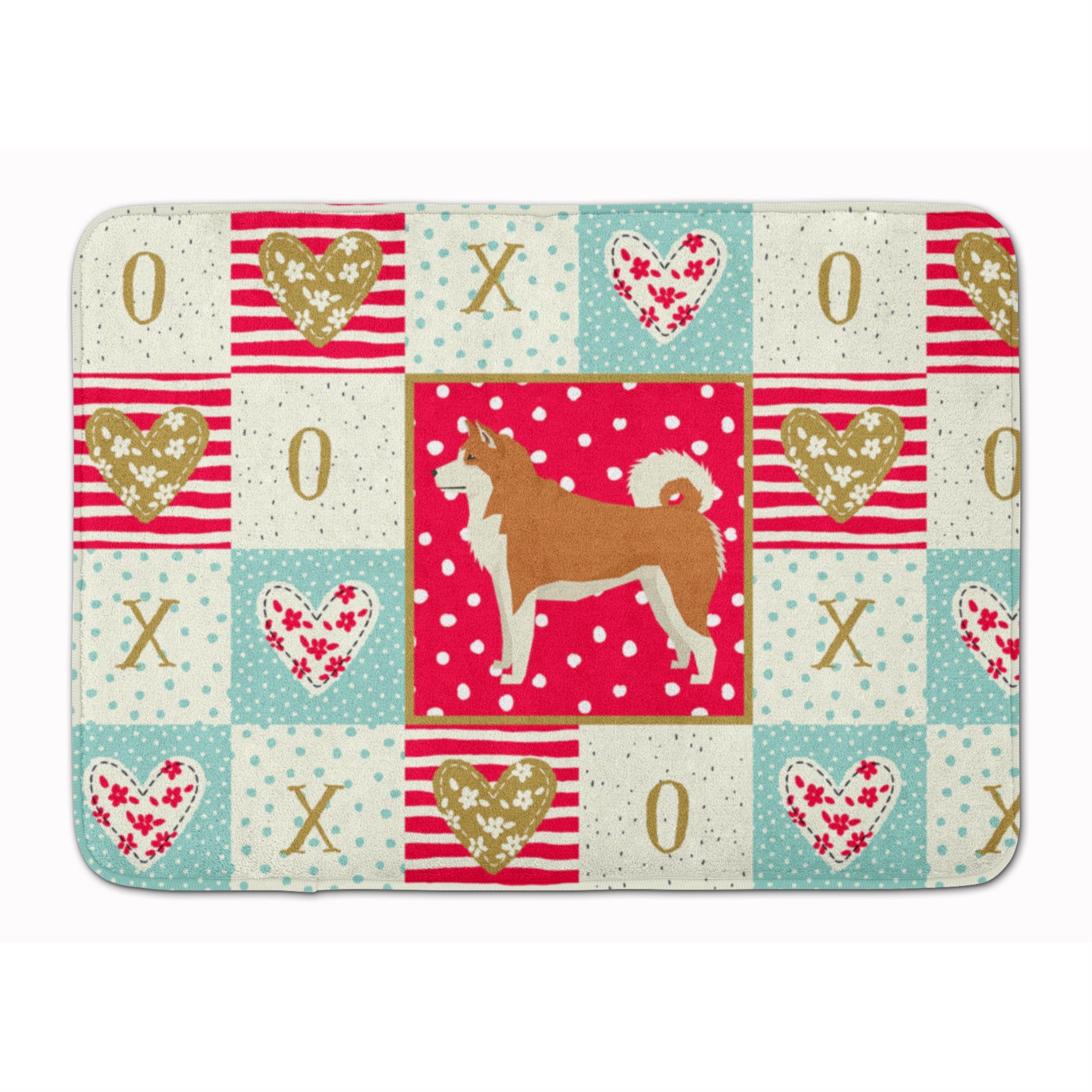 'Caroline'S Treasures Akita Love Machine Washable Memory Foam Mat Doormats, Multicolor''