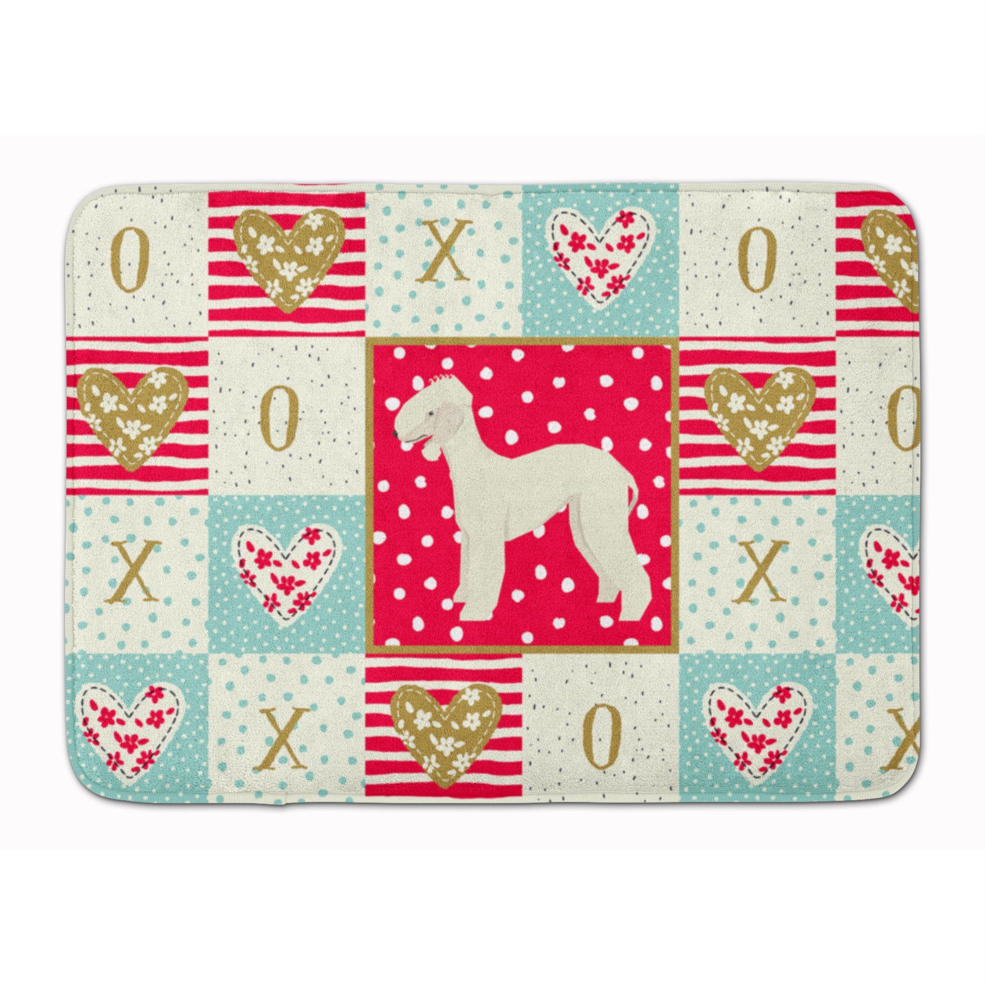 'Caroline'S Treasures Bedlington Terrier Love Machine Washable Memory Foam Mat Doormats, Multicolor''
