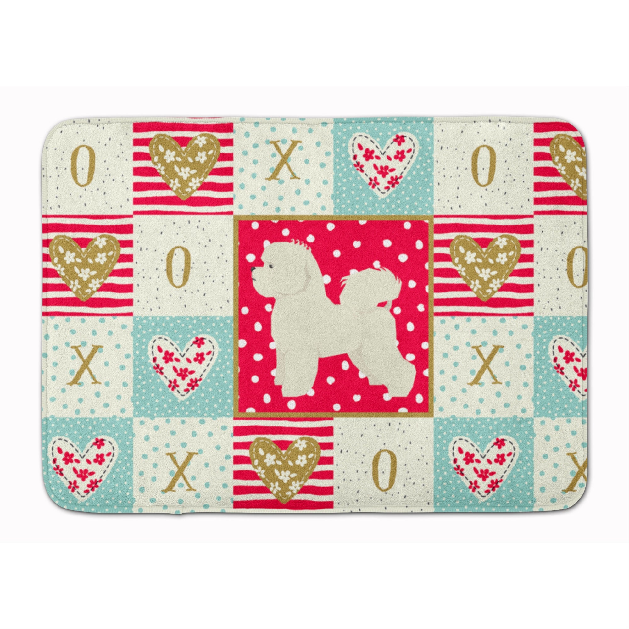 'Caroline'S Treasures Bichon Frise Love Machine Washable Memory Foam Mat Doormats, Multicolor''