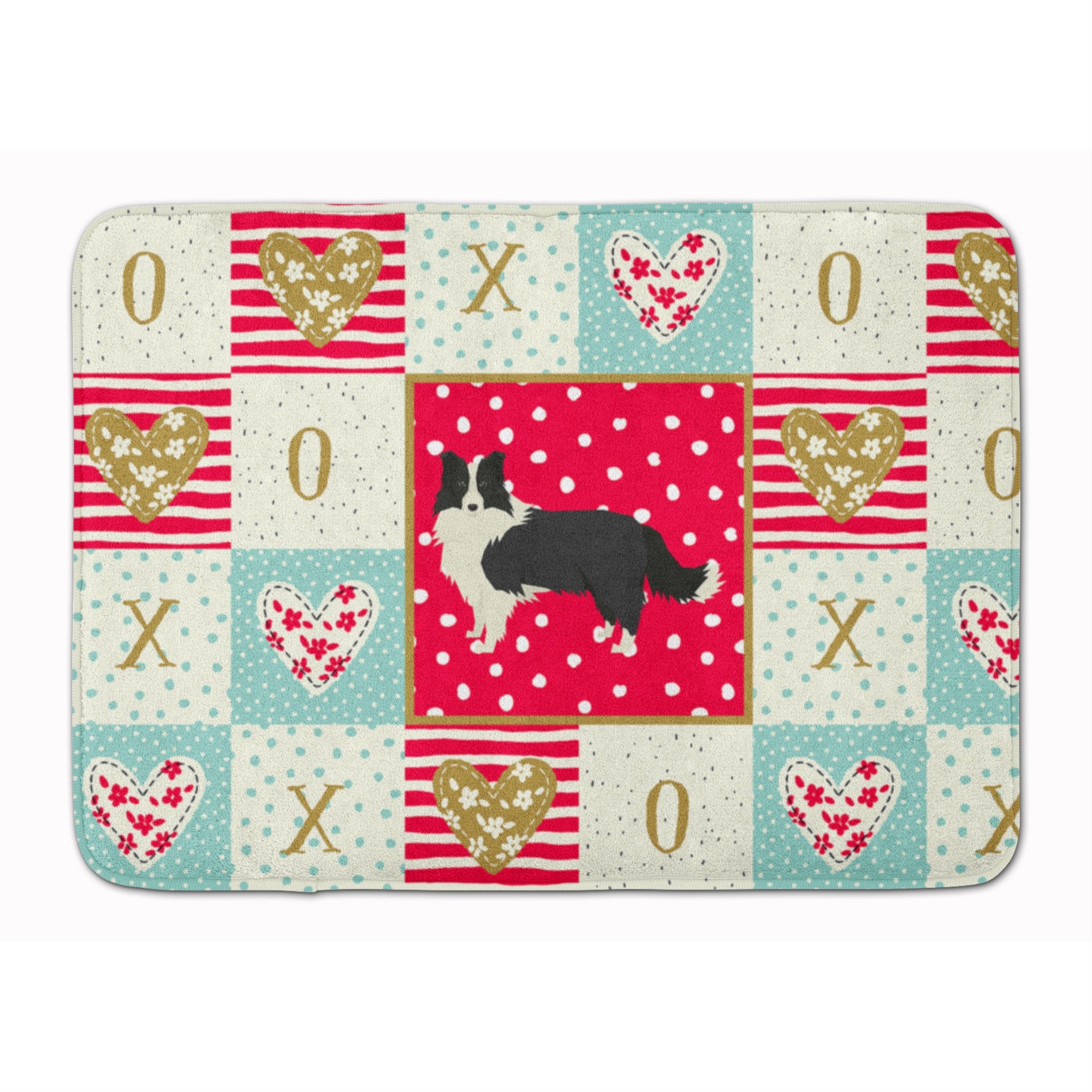'Caroline'S Treasures Border Collie Love Machine Washable Memory Foam Mat Doormats, Multicolor''
