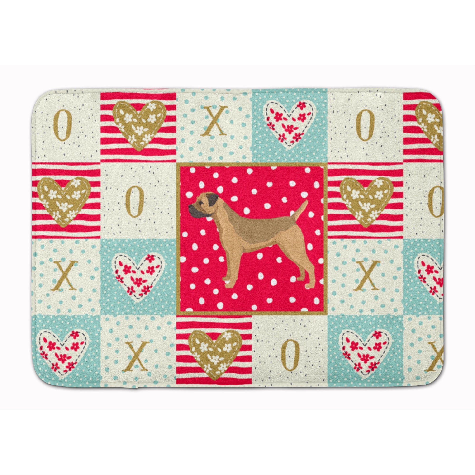 'Caroline'S Treasures Border Terrier Love Machine Washable Memory Foam Mat Doormats, Multicolor''