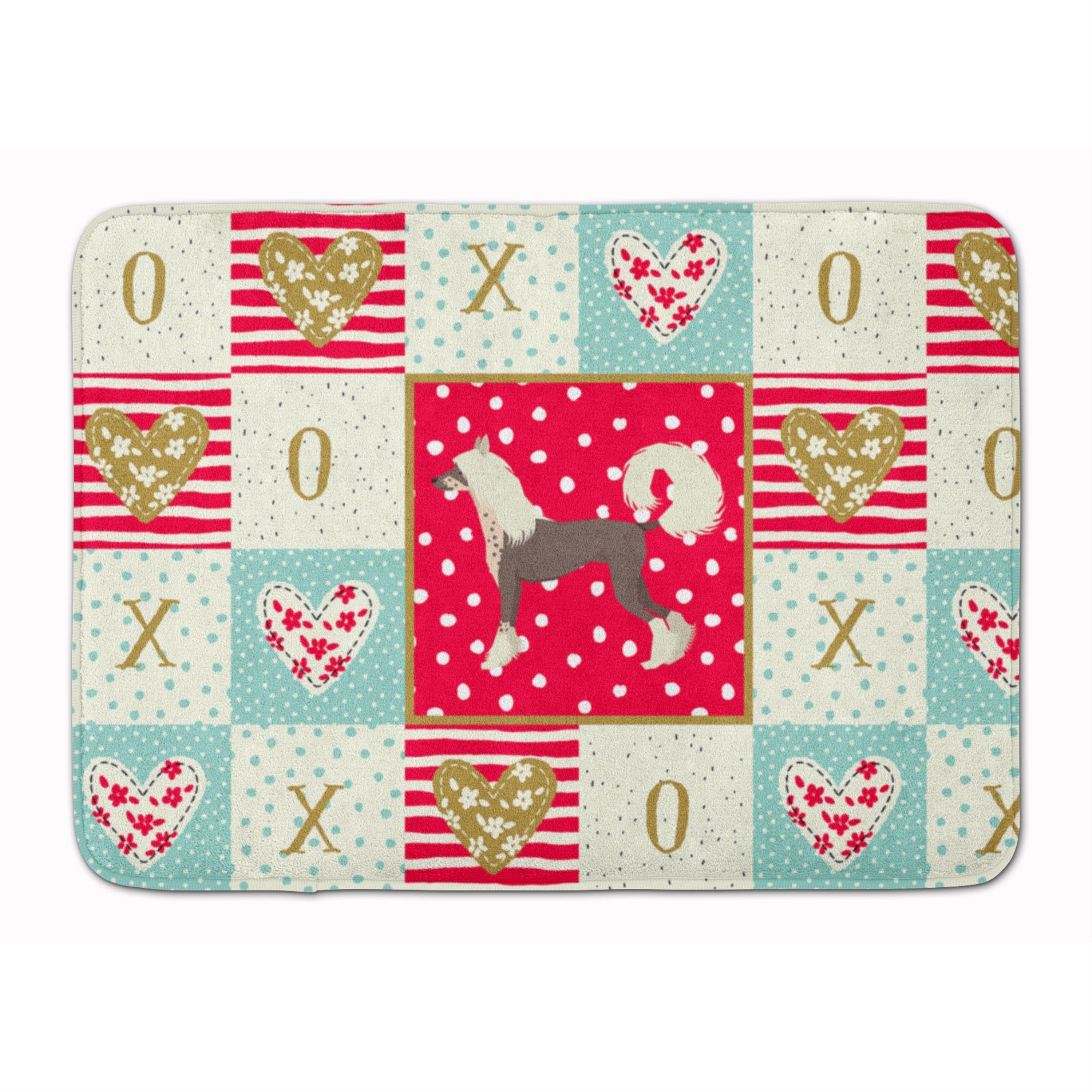 Carolines Treasures Chinese Crested Love Machine Washable Memory Foam Mat doormats, Multicolor