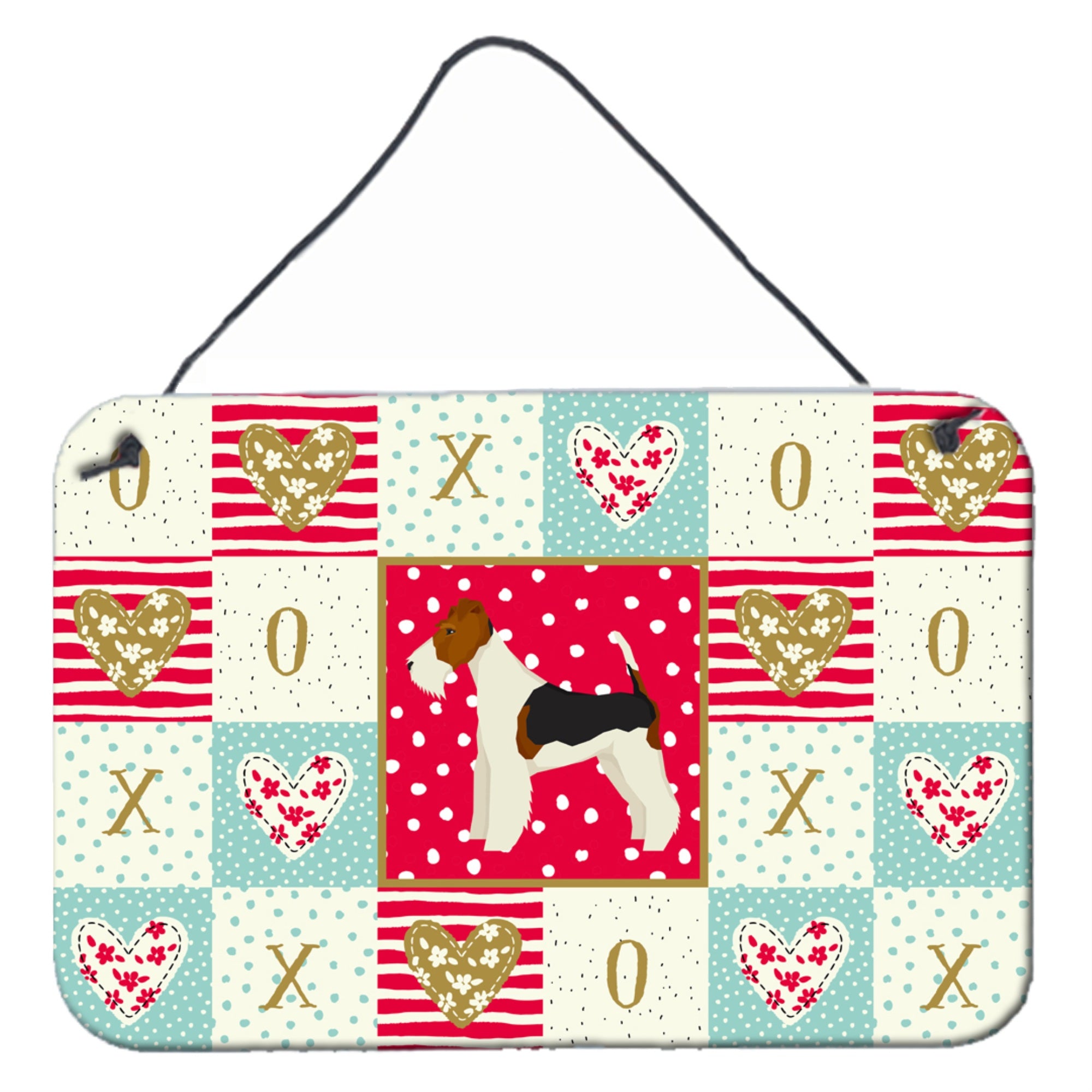 'Caroline'S Treasures Fox Terrier Love Door Hanging Prints Wall-Decor, Multicolor''