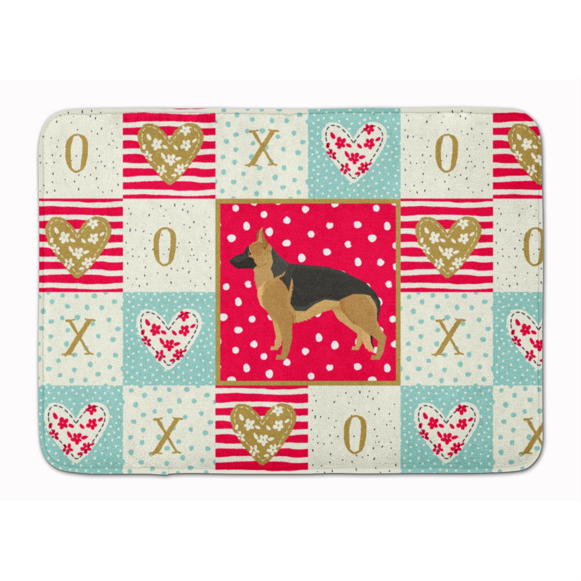 'Caroline'S Treasures German Shepherd Love Machine Washable Memory Foam Mat Doormats, Multicolor''