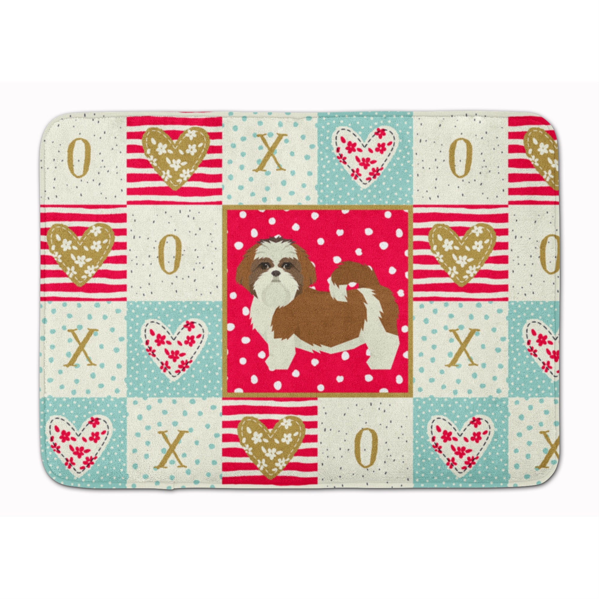 'Caroline'S Treasures Shih Tzu Love Machine Washable Memory Foam Mat Doormats, Multicolor''