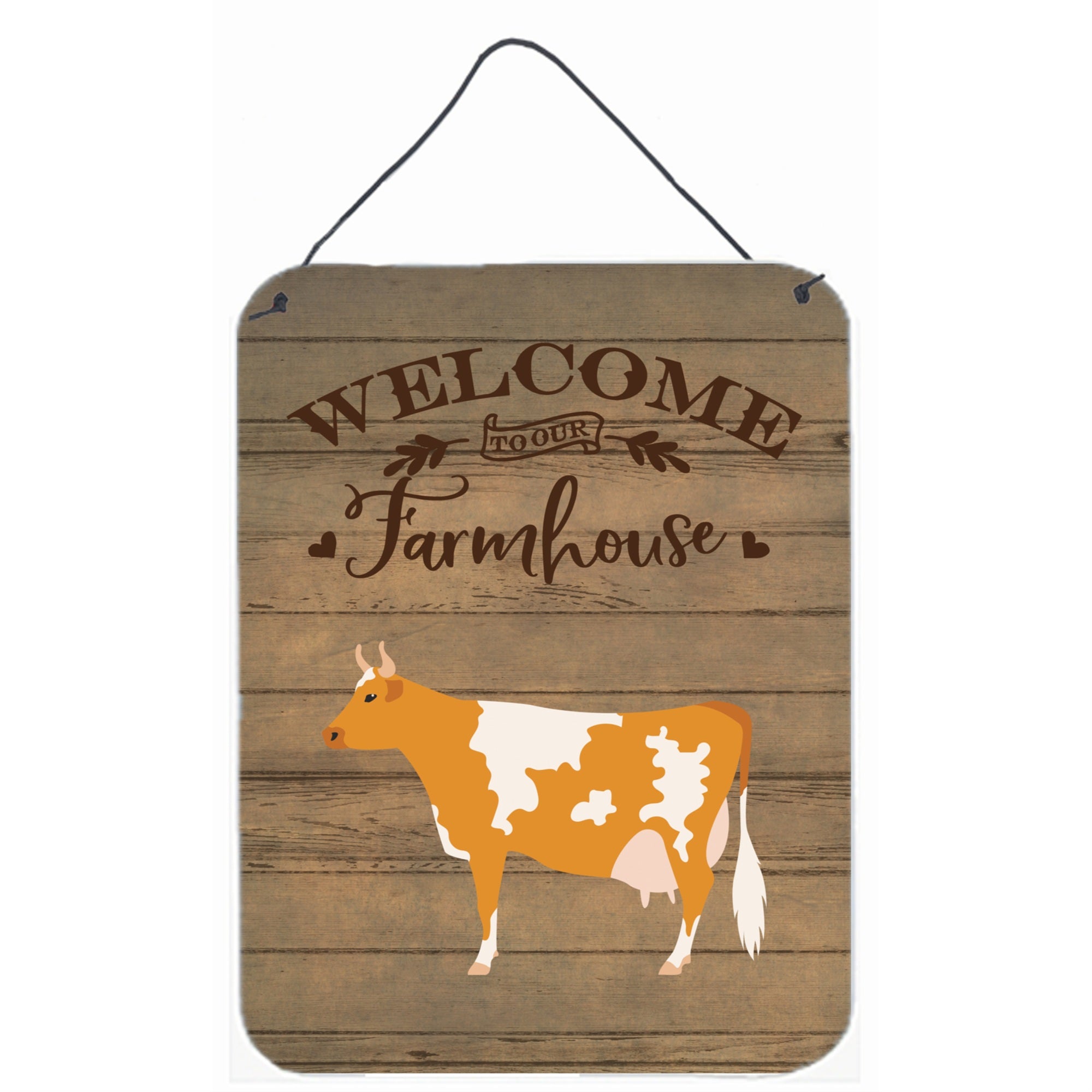 'Caroline'S Treasures Guernsey Cow Welcome Door Hanging Prints Wall-Decor, Multicolor''