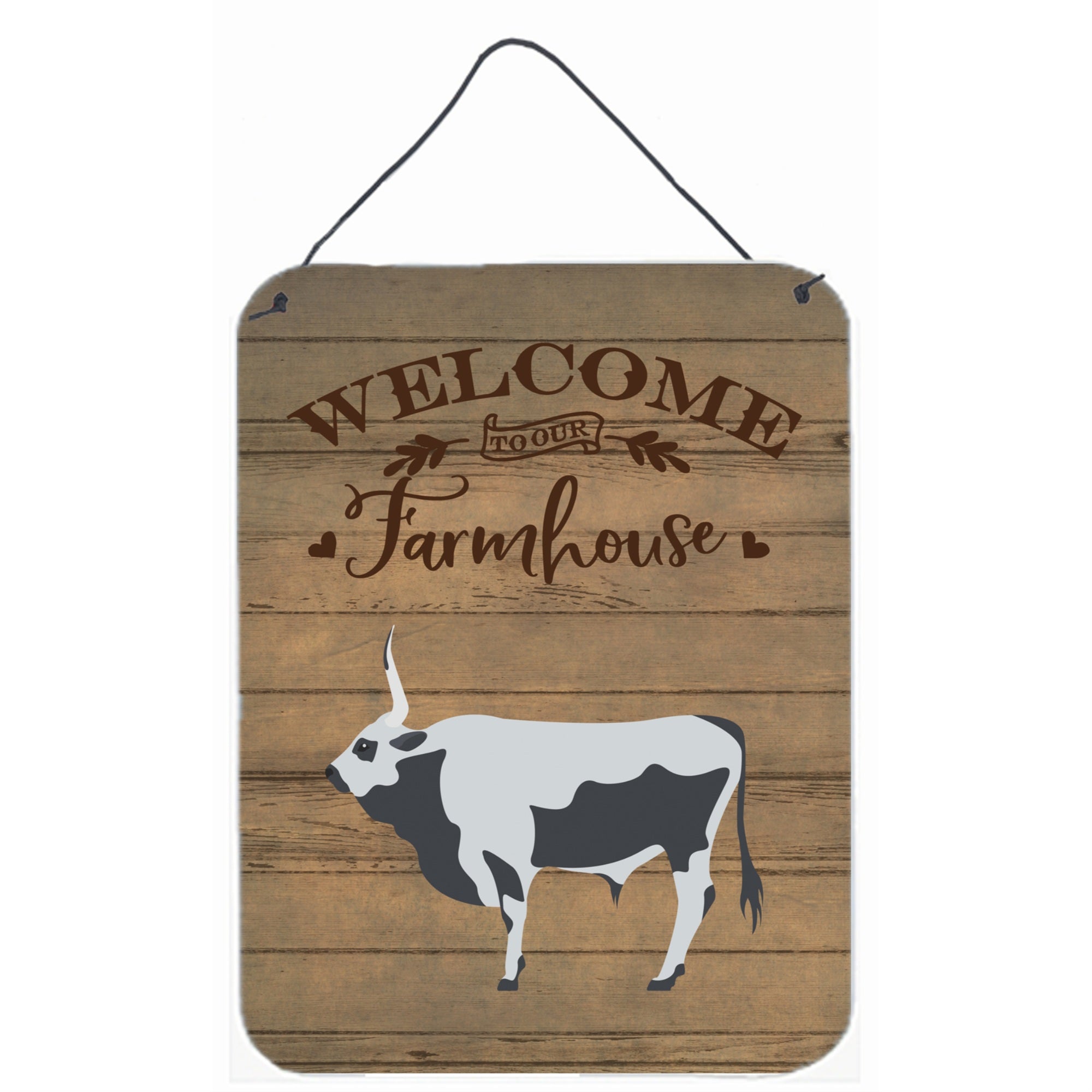 'Caroline'S Treasures Hungarian Grey Steppe Cow Welcome Door Hanging Prints Wall-Decor, Multicolor''