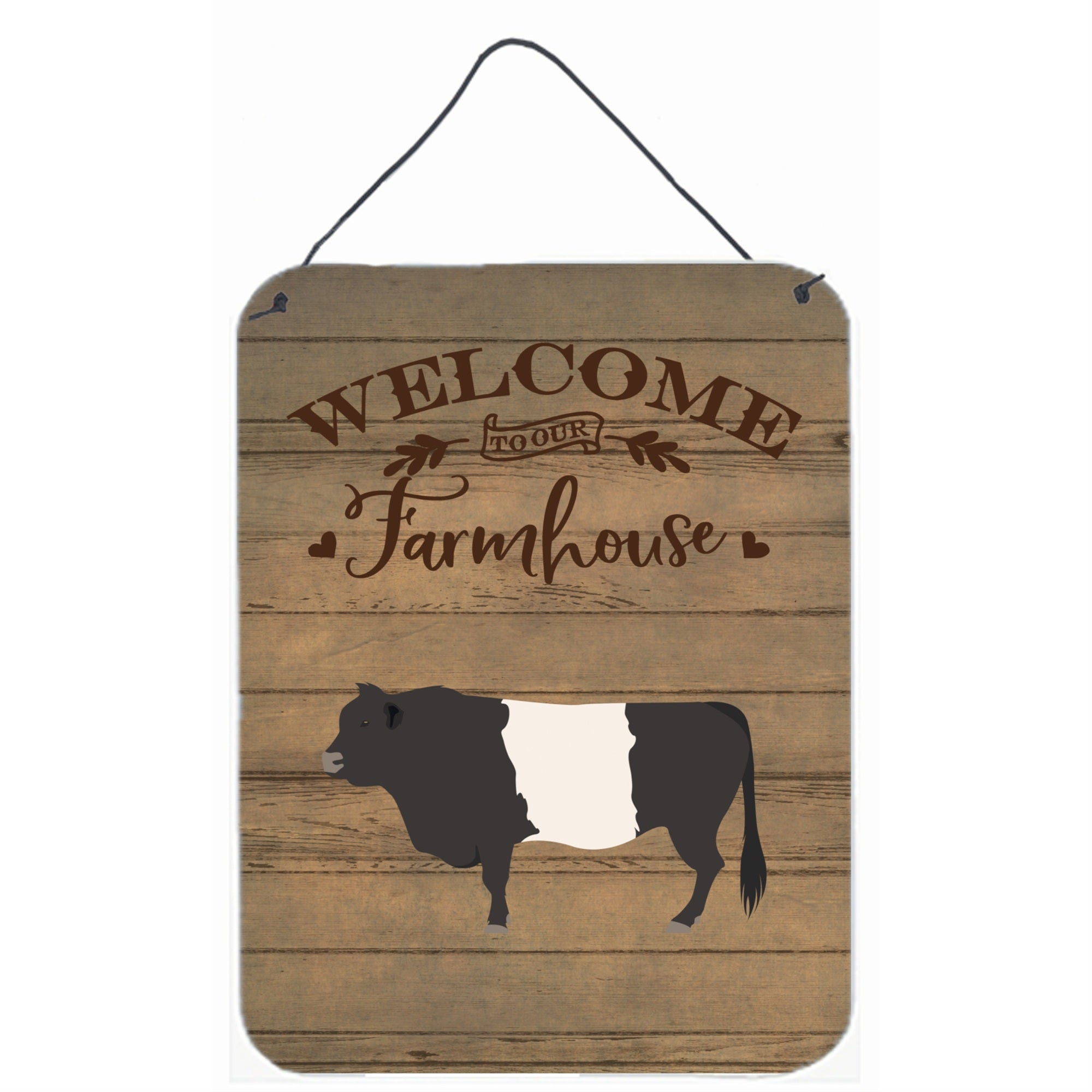 'Caroline'S Treasures Belted Galloway Cow Welcome Door Hanging Prints Wall-Decor, Multicolor''