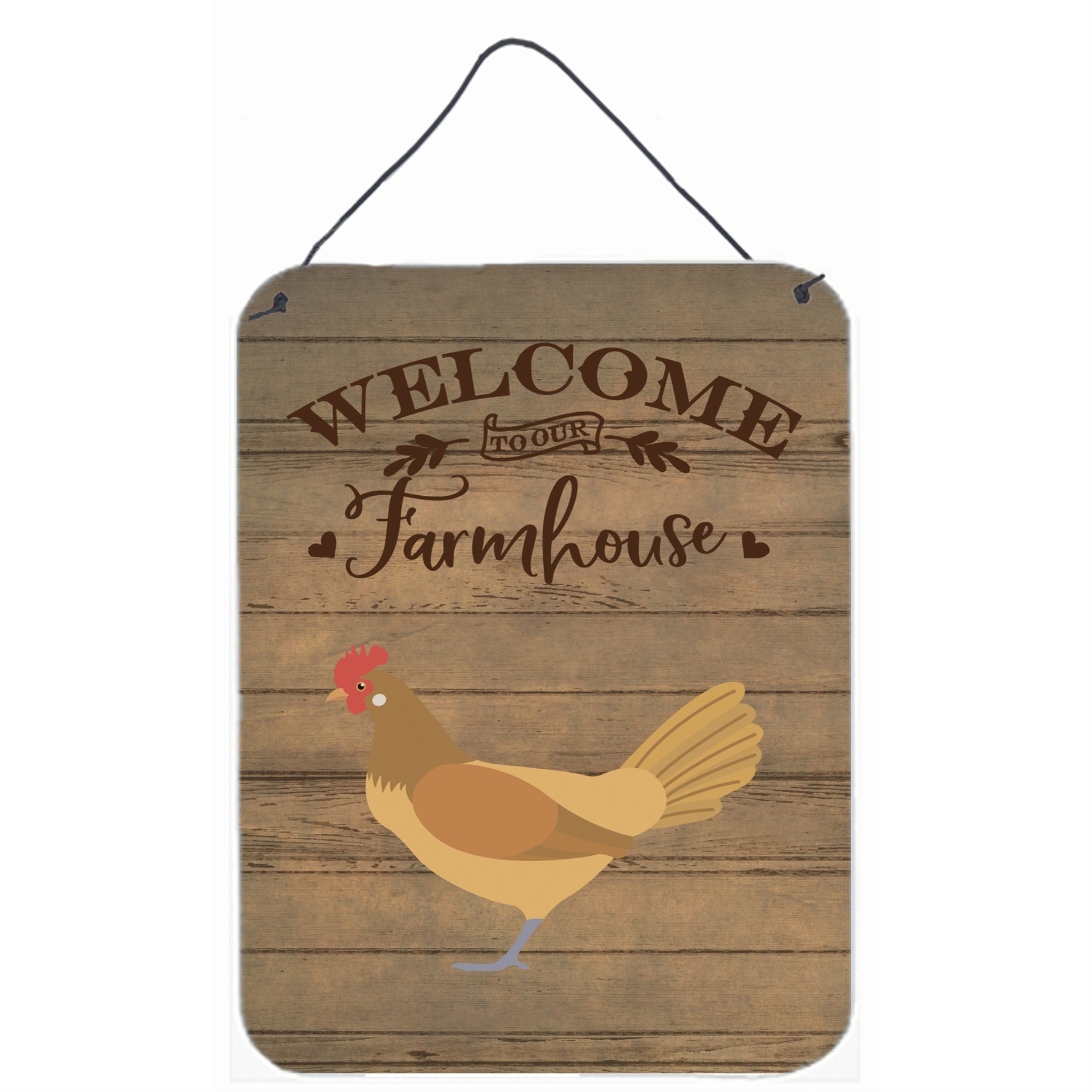 'Caroline'S Treasures Frisian Friesian Chicken Welcome Door Hanging Prints Wall-Decor, Multicolor''