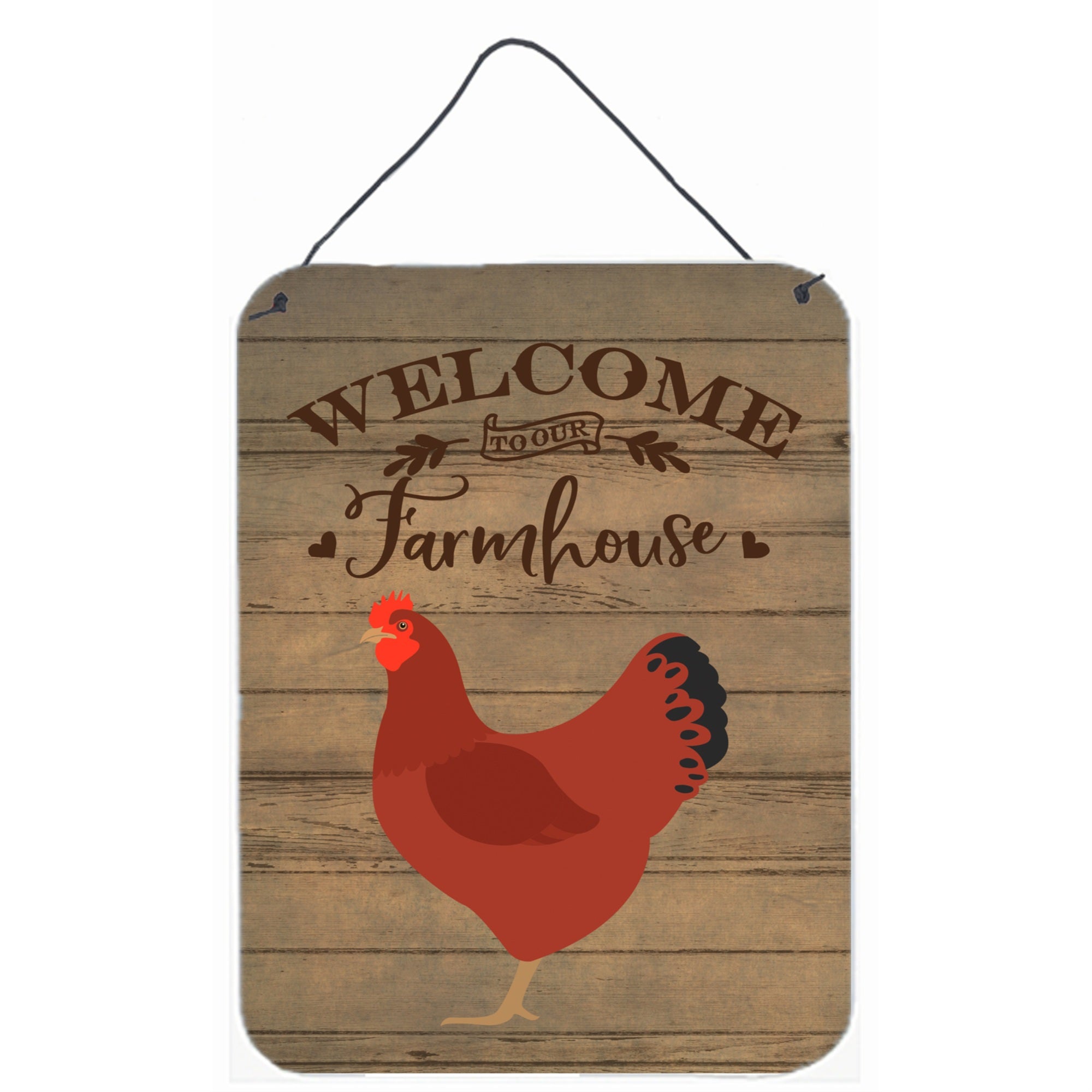 'Caroline'S Treasures New Hampshire Red Chicken Welcome Door Hanging Prints Wall-Decor, Multicolor''