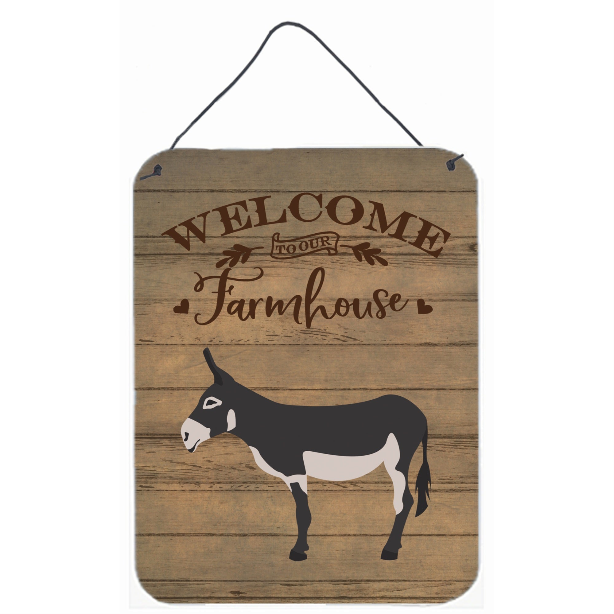 'Caroline'S Treasures American Mammoth Jack Donkey Welcome Door Hanging Prints Wall-Decor, Multicolor''