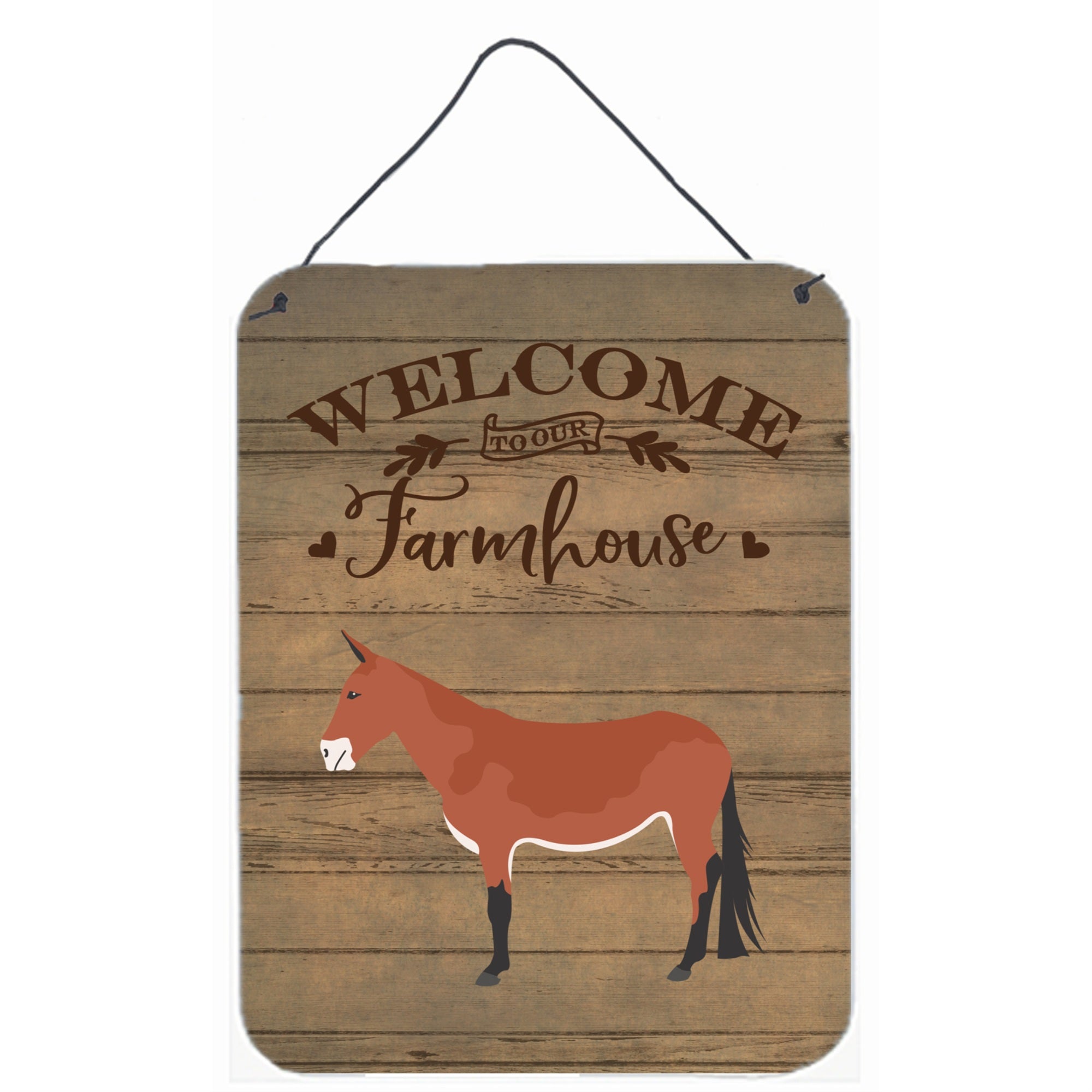 'Caroline'S Treasures Mule Welcome Door Hanging Prints Wall-Decor, Multicolor''