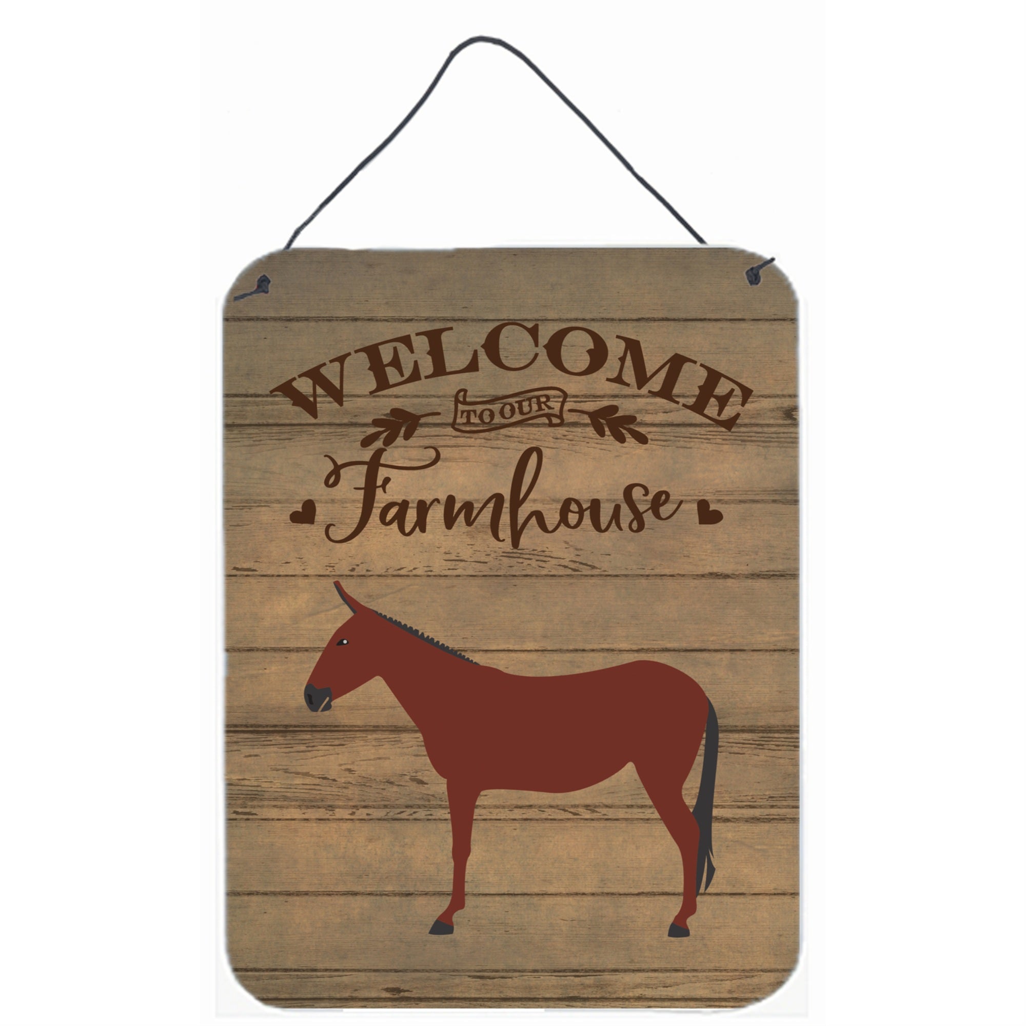 'Caroline'S Treasures Hinny Horse Donkey Welcome Door Hanging Prints Wall-Decor, Multicolor''